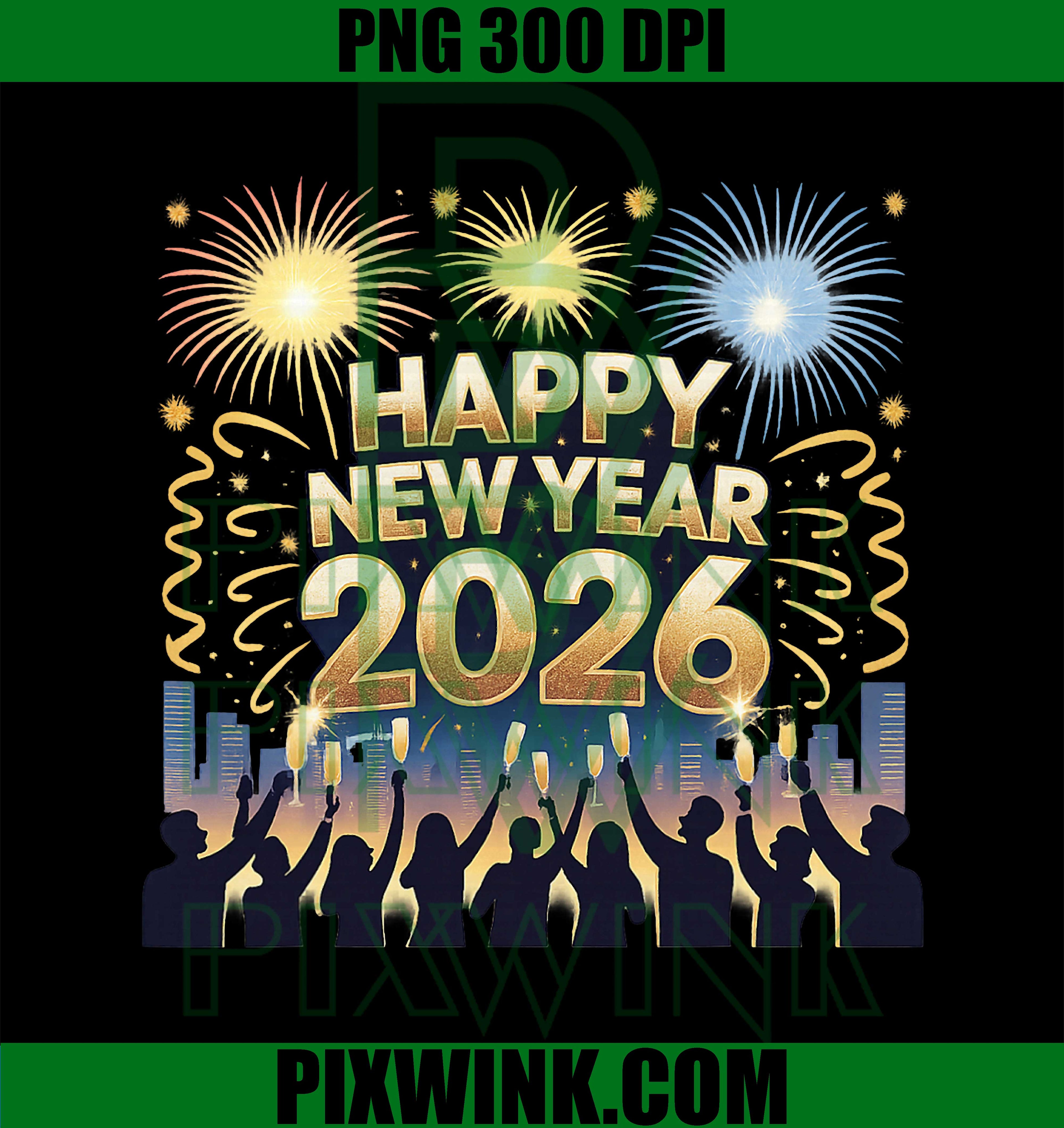 Happy New Year 2026 PNG Designs - Trendy Digital Downloads