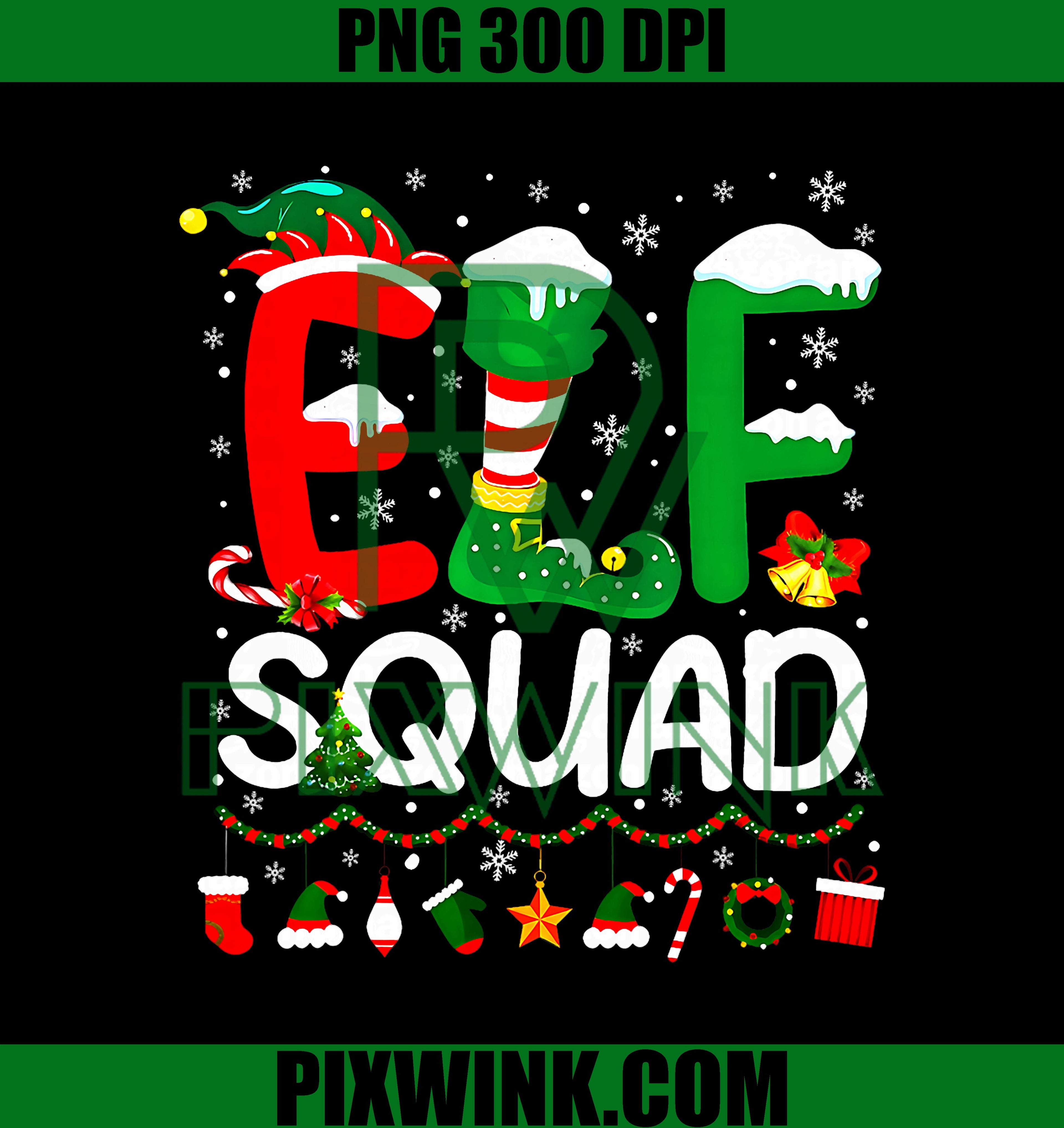 Elf Squad Christmas Family Matching Xmas Elf Pajamas PNG, Digital Download, Xmas PNG,