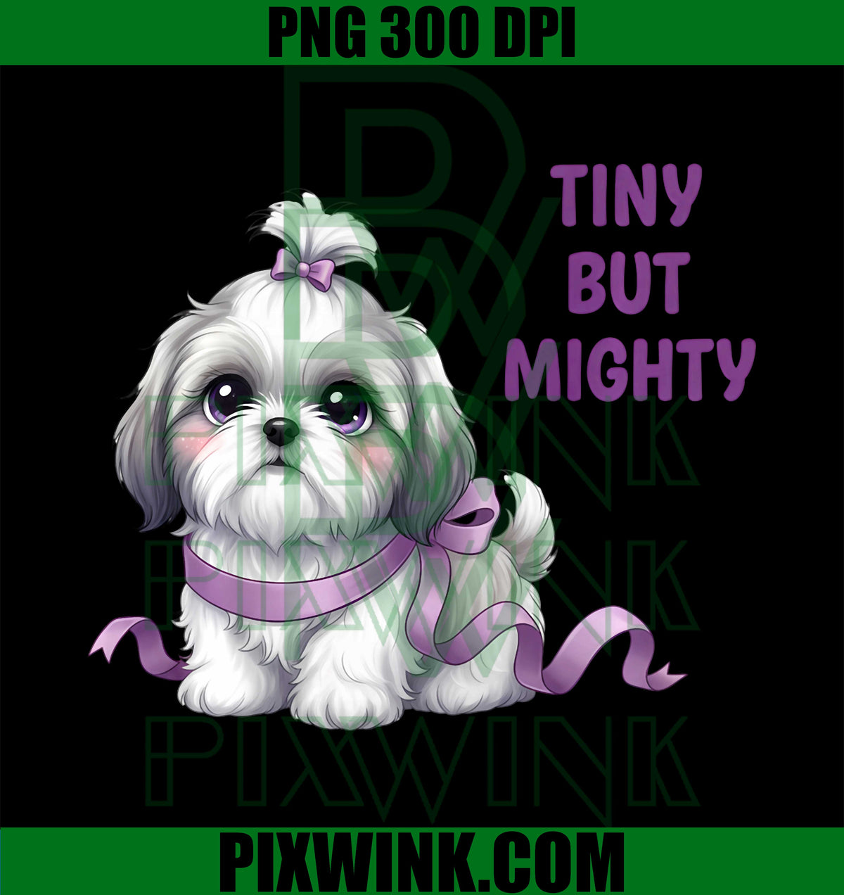 Tiny But Mighty Cute Shih Tzu, Dog Lover PNG, Pet Illustration PNG