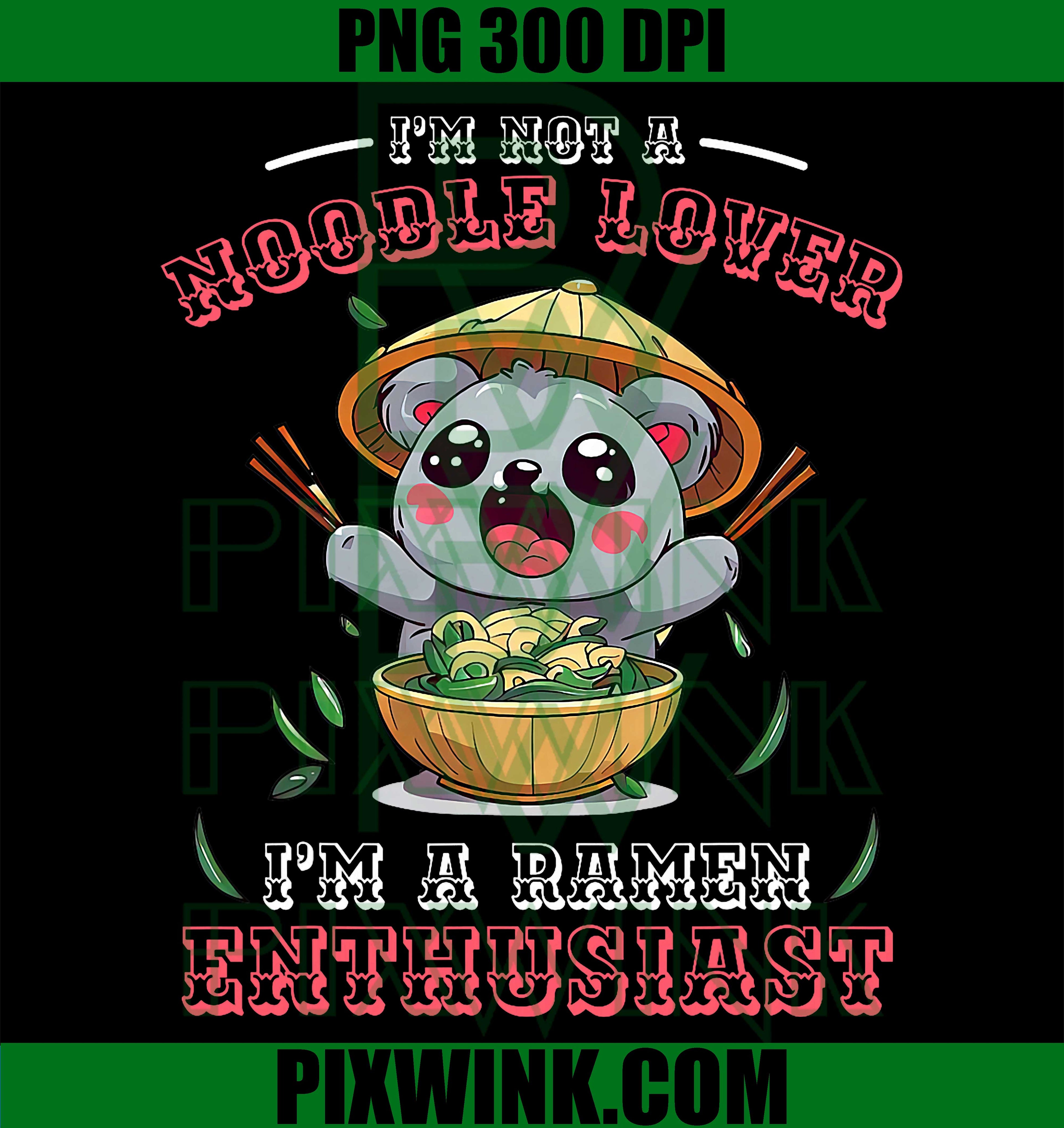 Ramen Enthusiast Koala PNG, Funny Noodle Lover Quote Design PNG
