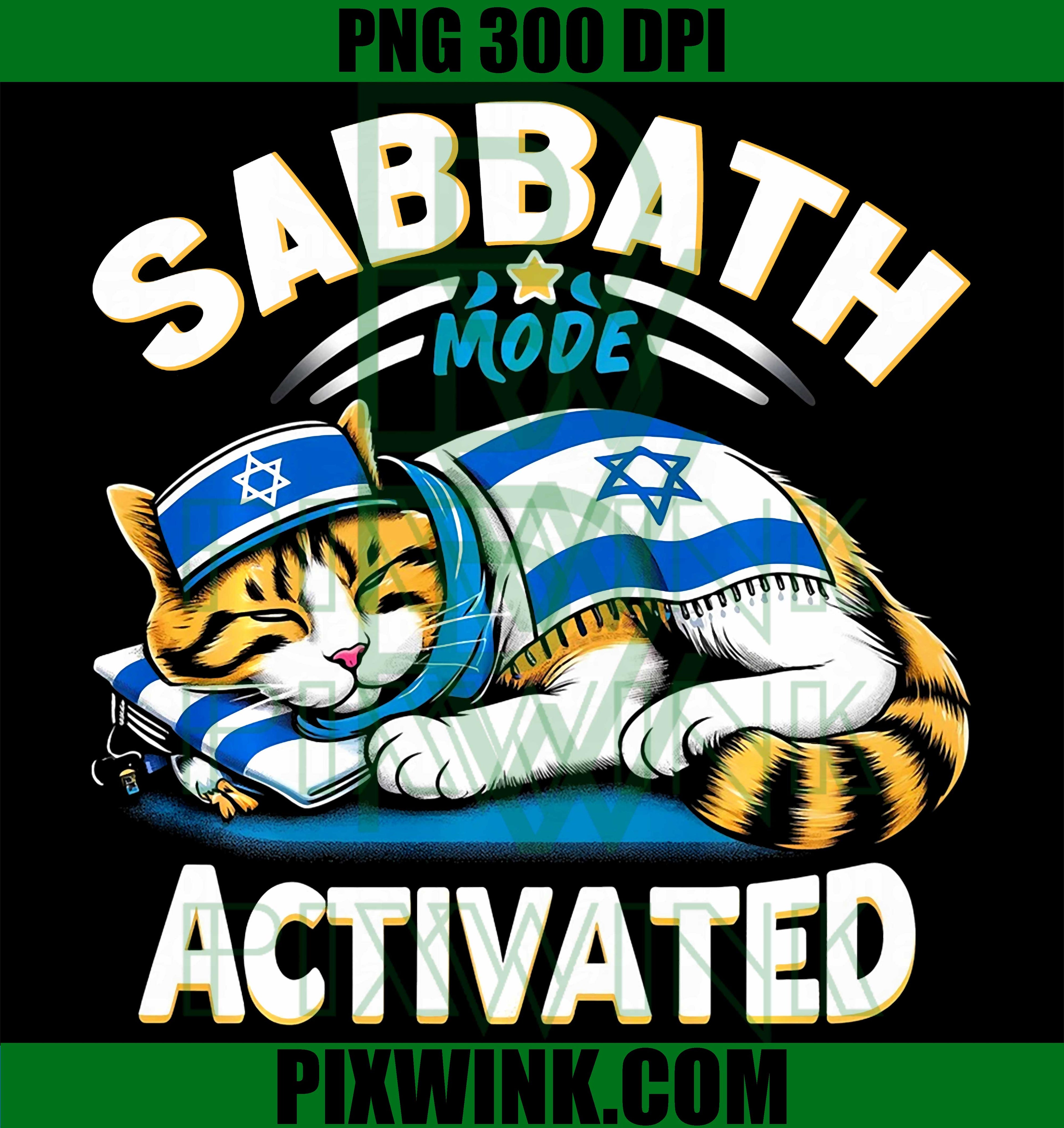 Sabbath Mode Activated PNG, Adorable Jewish Cat Kitten PNG