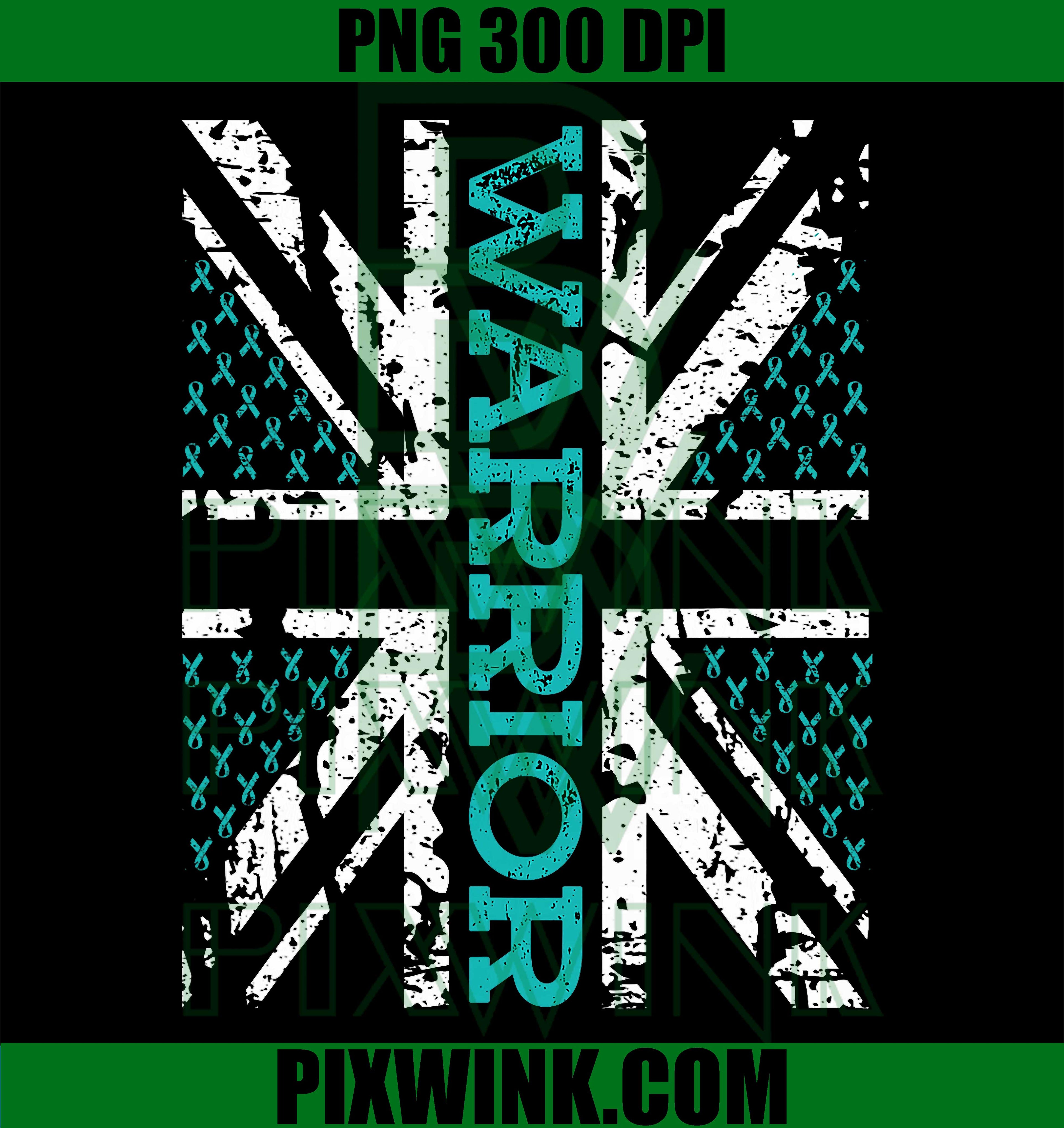 England Flag Teal Awareness Warrior, Scleroderma Gynecologic PNG