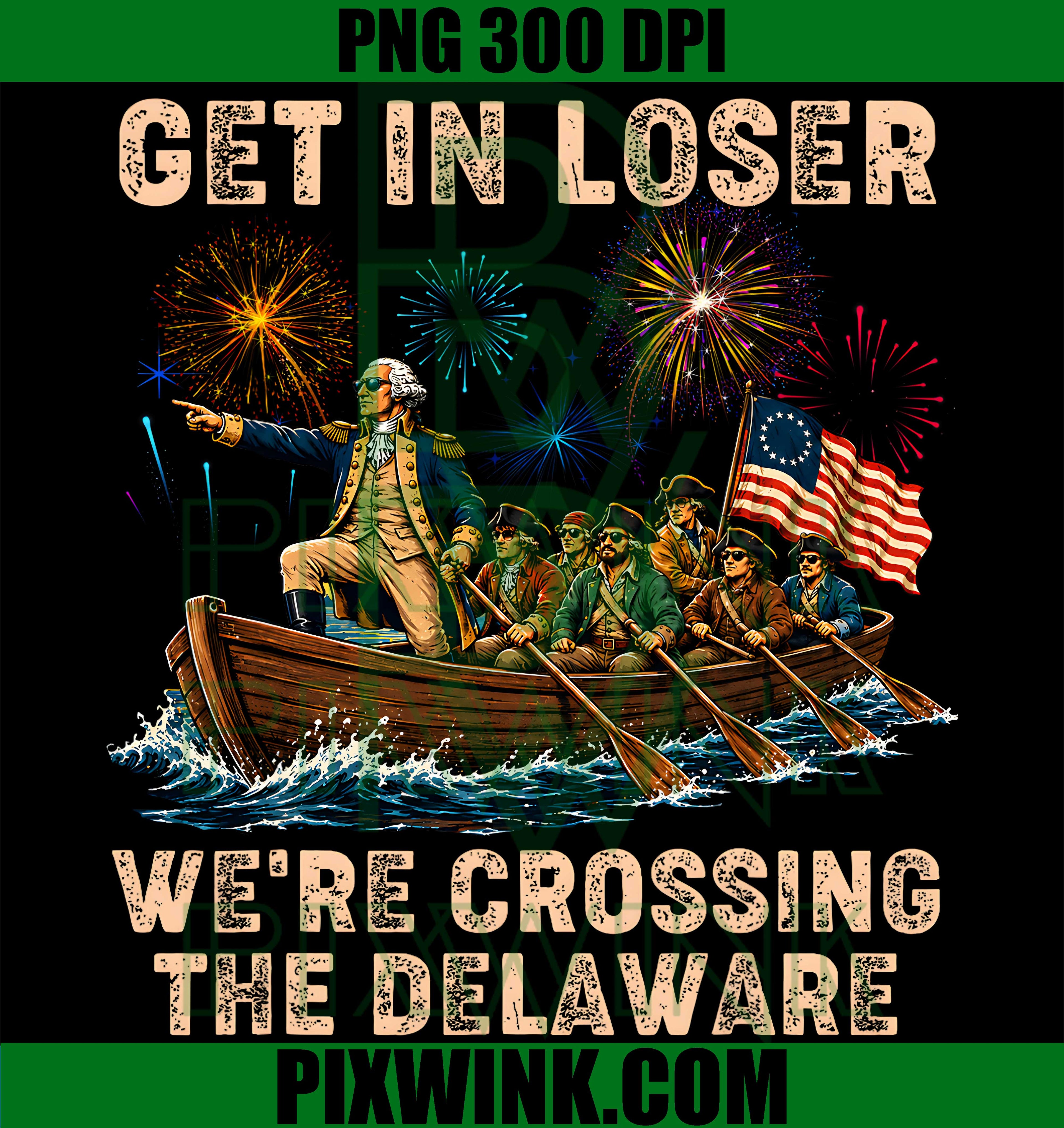 George Washington Delaware PNG, Funny Patriotic Meme PNG