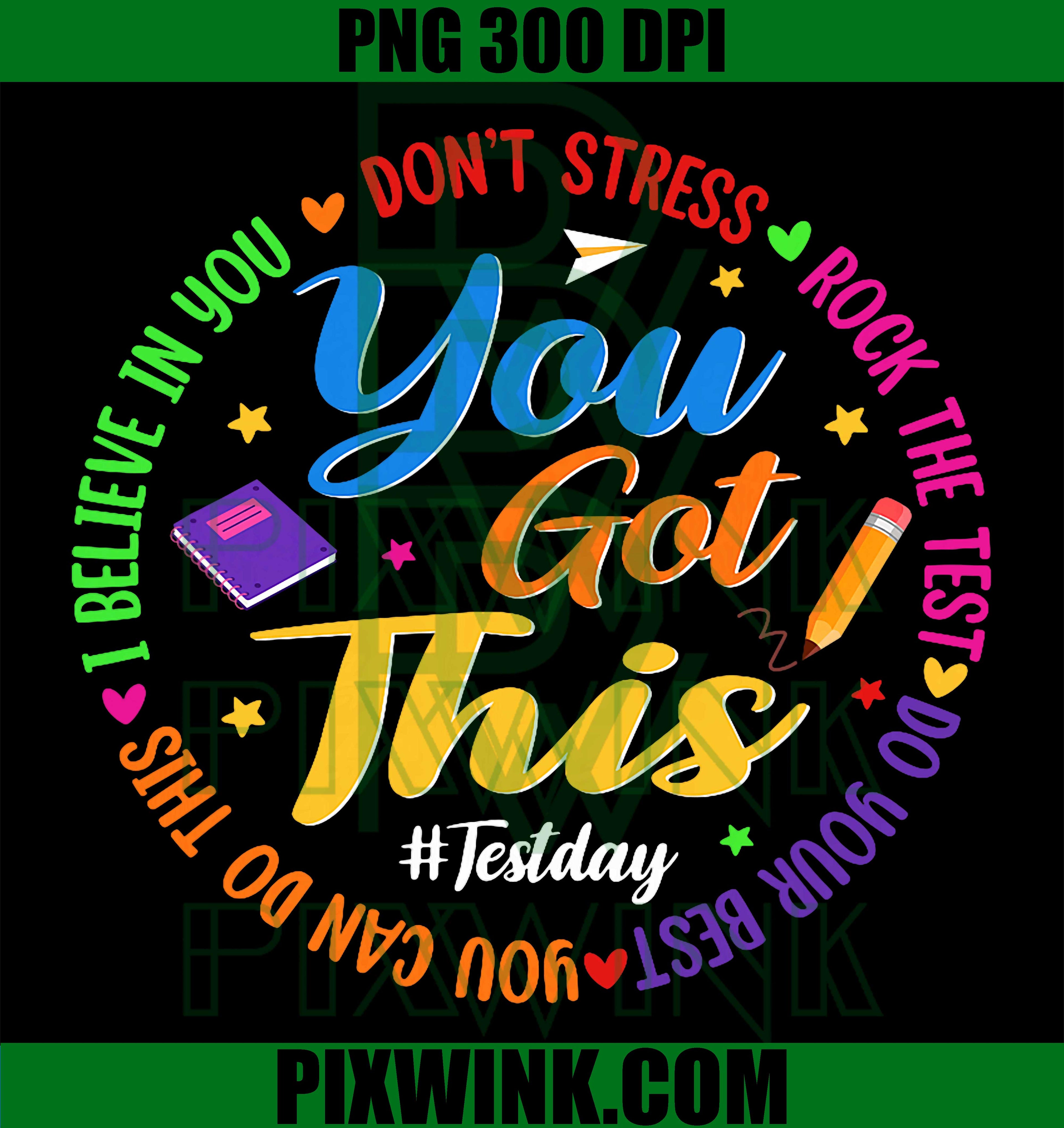 Test Day PNG, Teacher Testing Day PNG, Motivational Quote PNG
