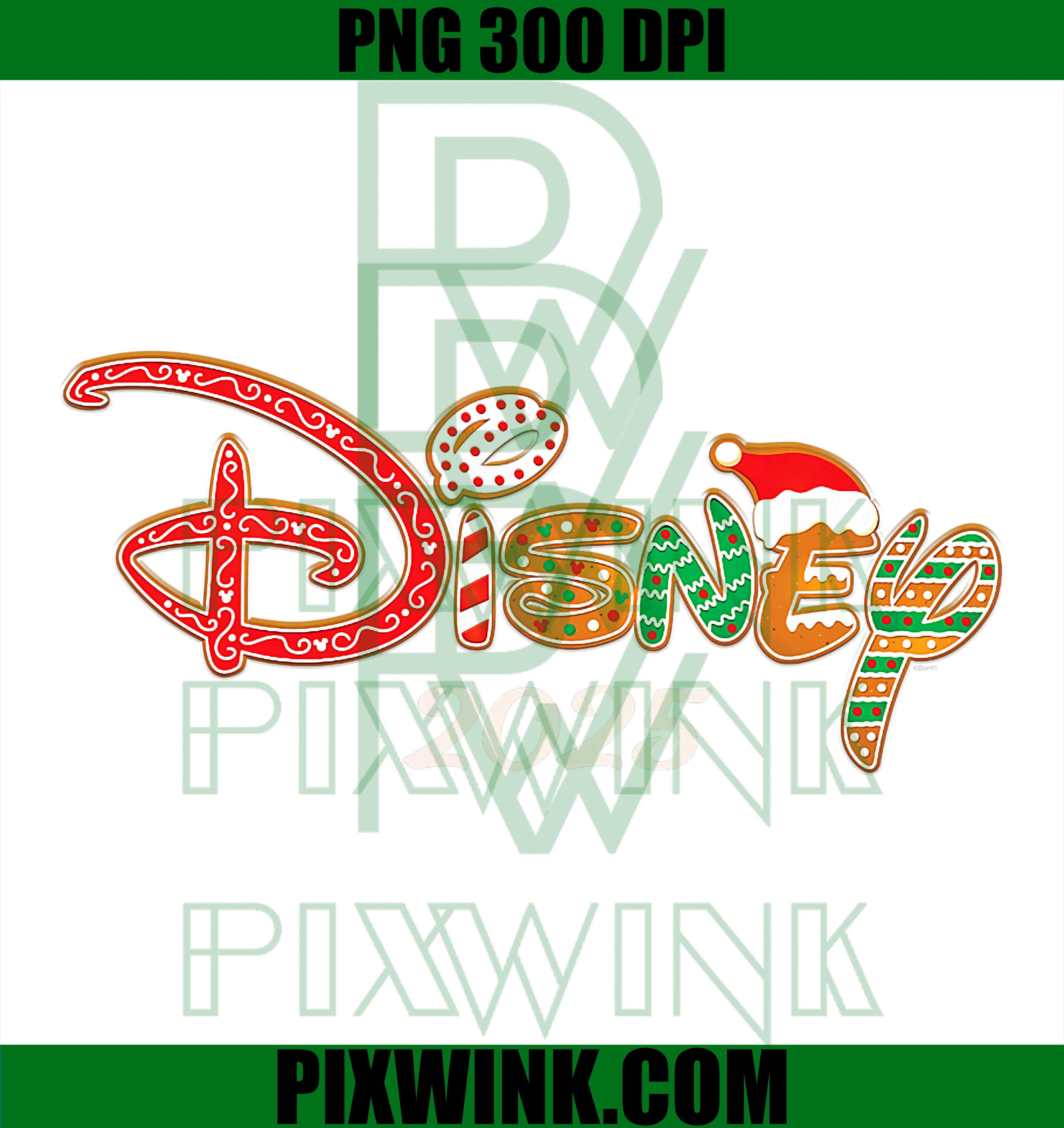 Disney Holiday Christmas Vacation Trip Gingerbread Logo 2025 PNG