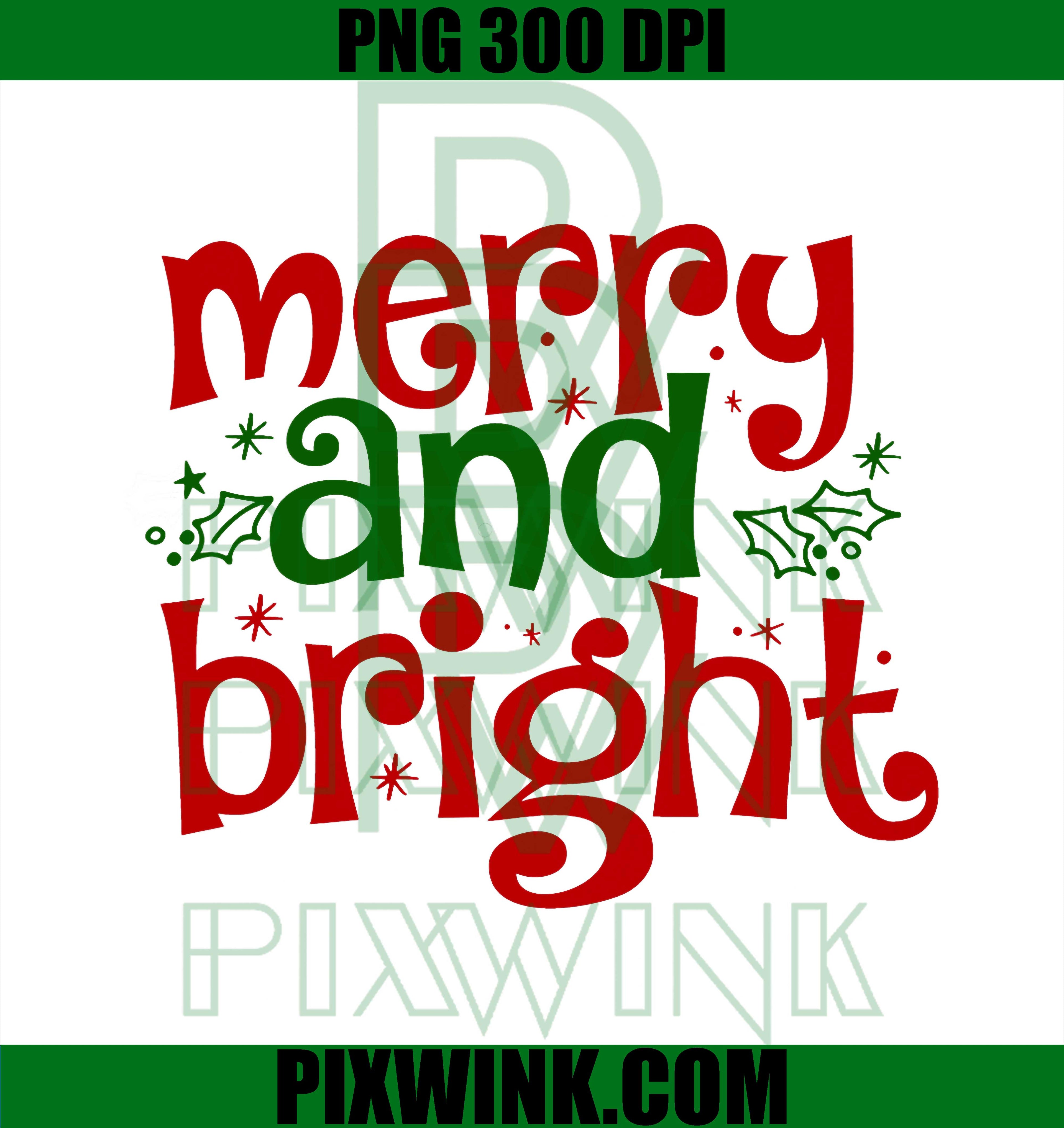 Merry And Bright Christmas PNG
