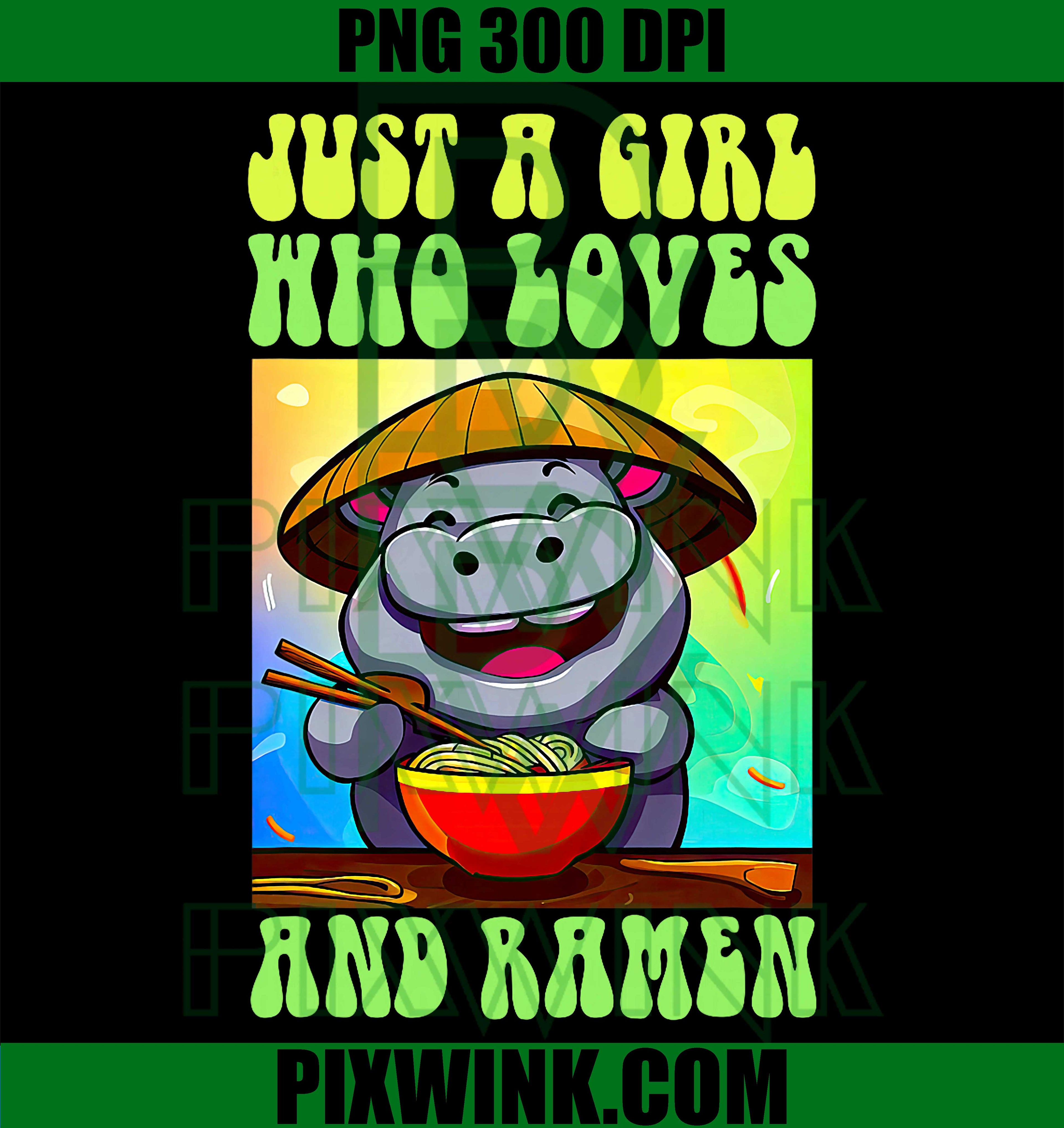Ramen Hippo PNG, Funny Ramen Lover Hippo Meme PNG