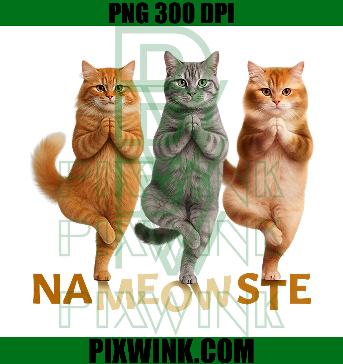 Nameowste Yoga Cat PNG, Yoga Cats PNG
