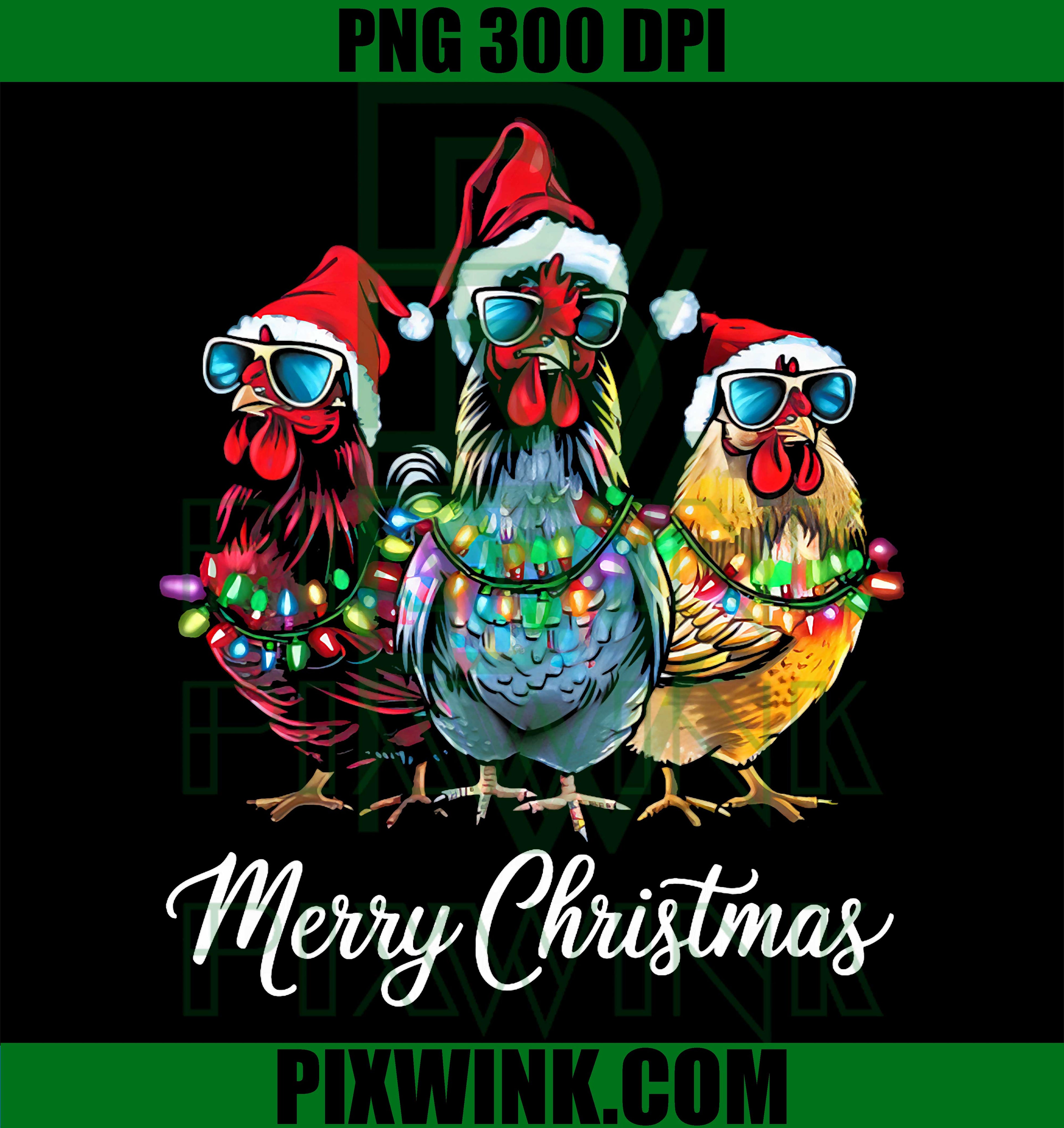 Lights Chicken Farmer Xmas Squad PNG
