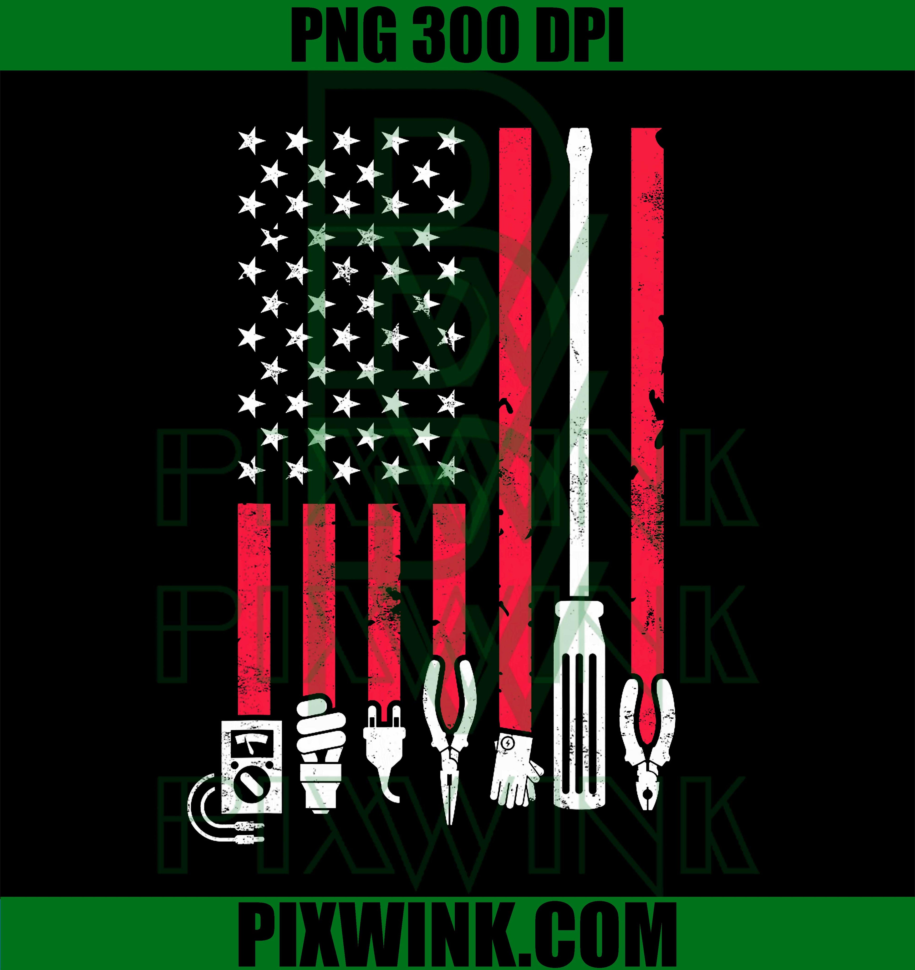 Electrician, US Flag, Patriotic Electrician PNG