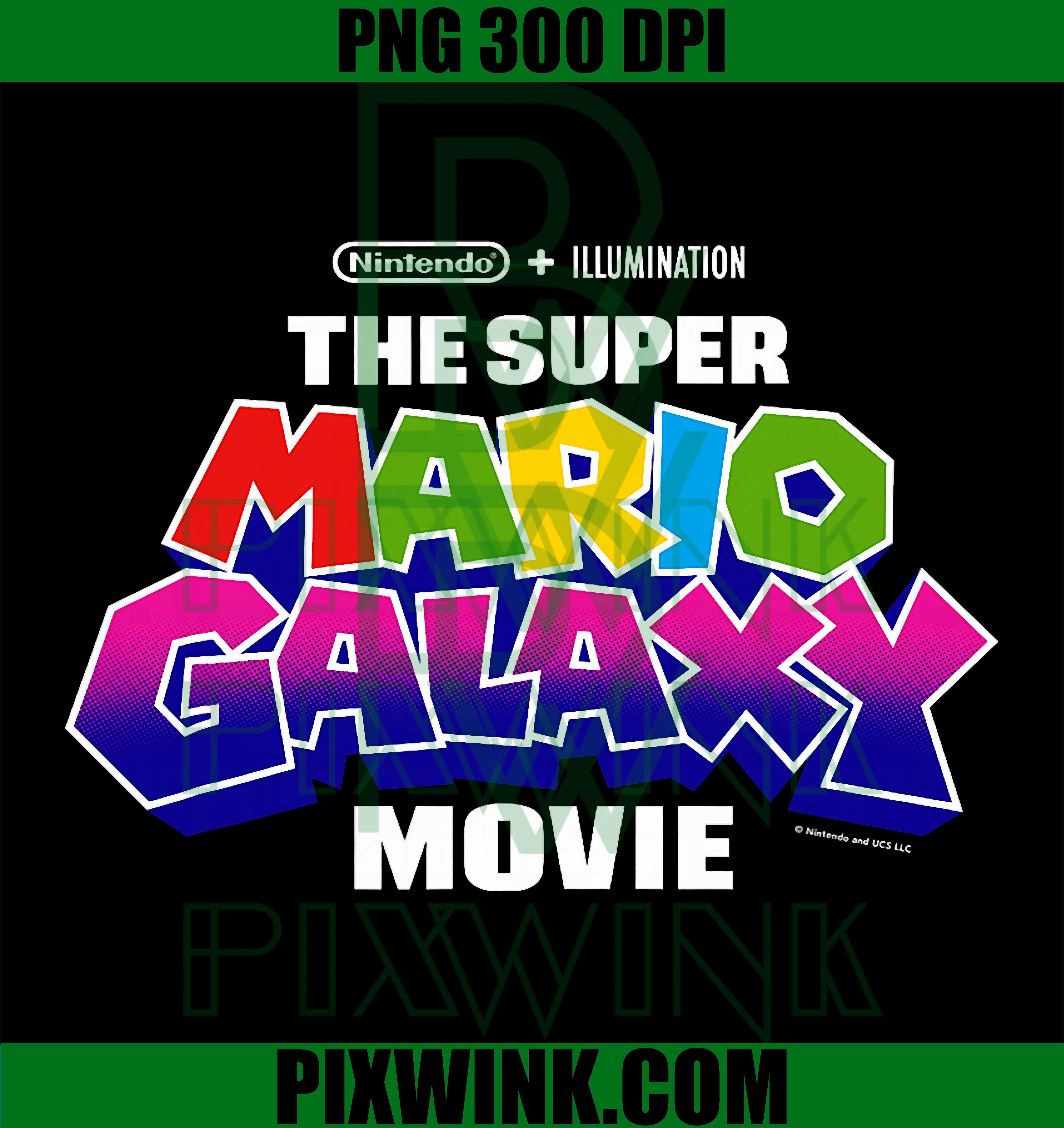 Super Mario Galaxy Movie Logo PNG, Retro Gaming Inspired Logo Graphic PNG