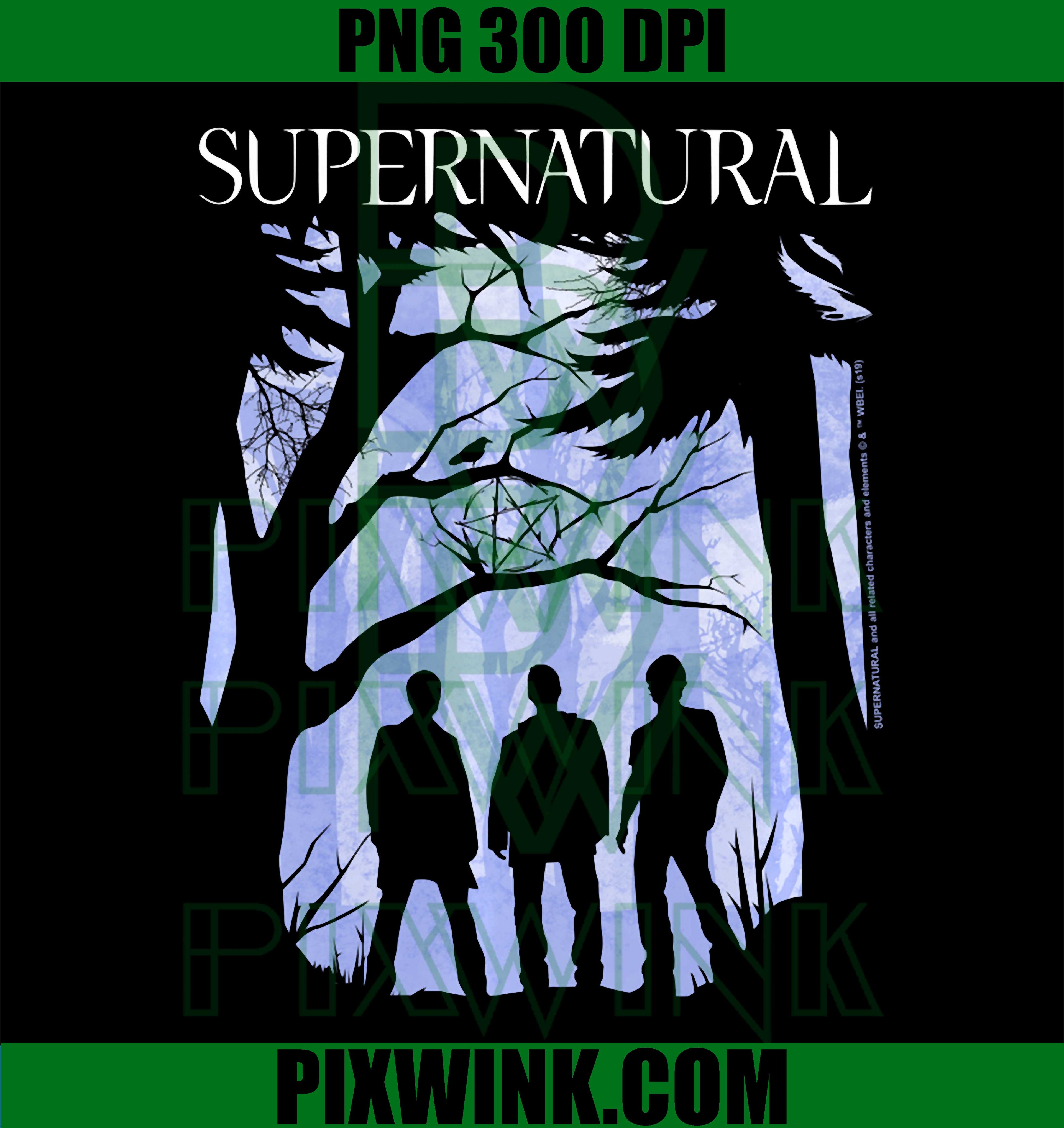 Supernatural Silhouettes Logo PNG, Hunter TV Series Graphic PNG