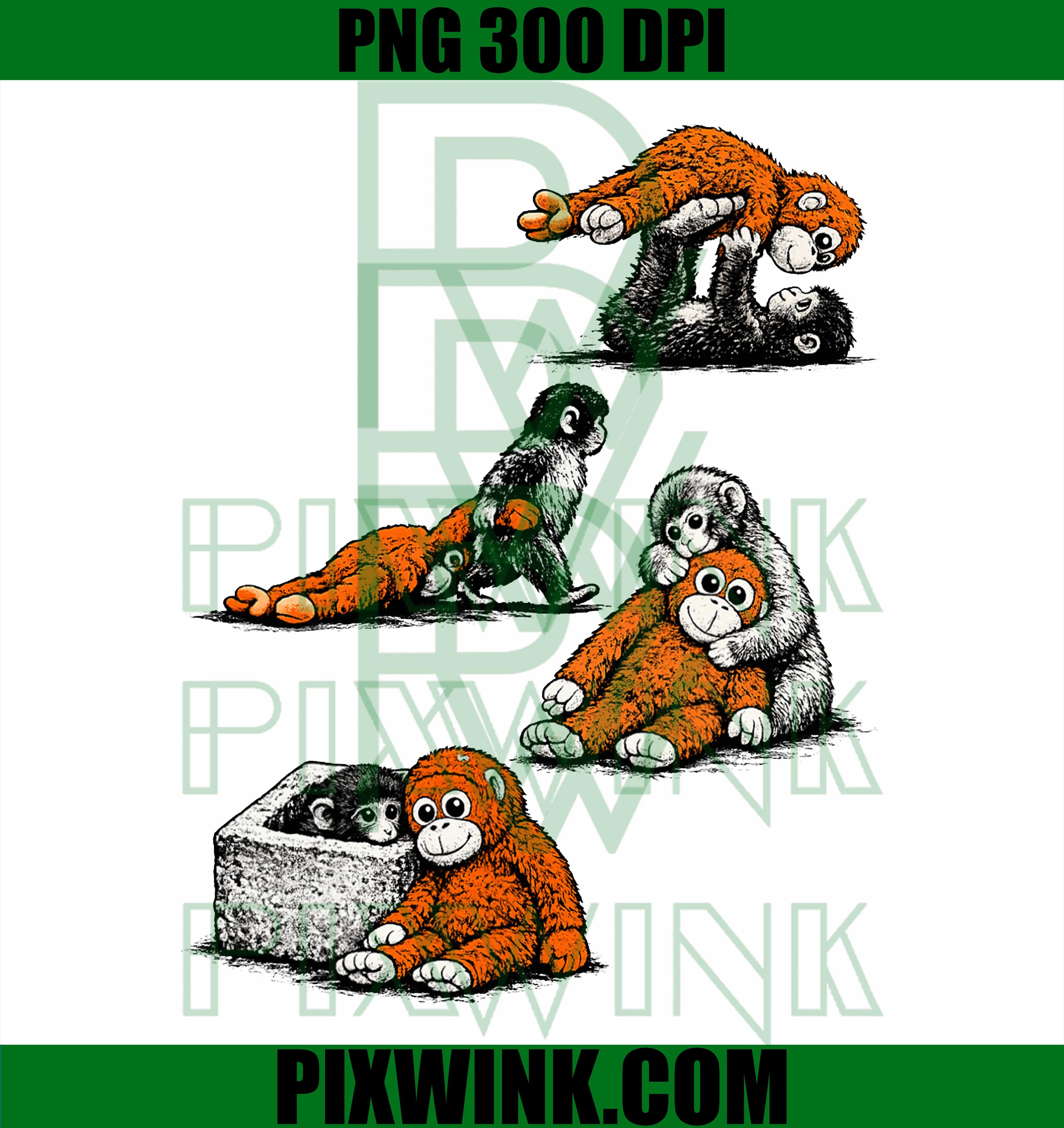 Cute Monkey Punch Baby PNG, Little Punch Monkey Lovers PNG