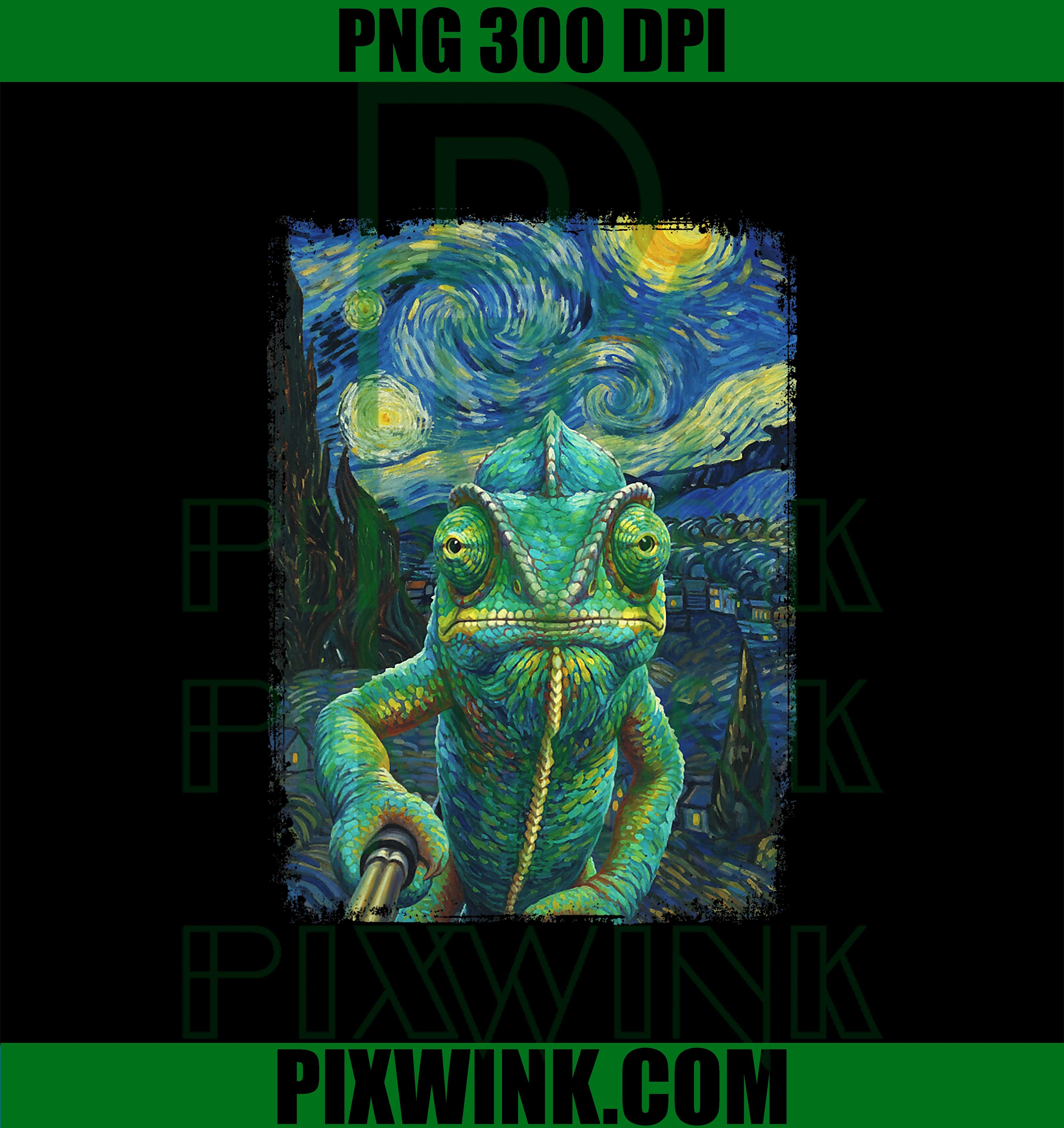 Van Gogh Starry Night Selfie PNG
