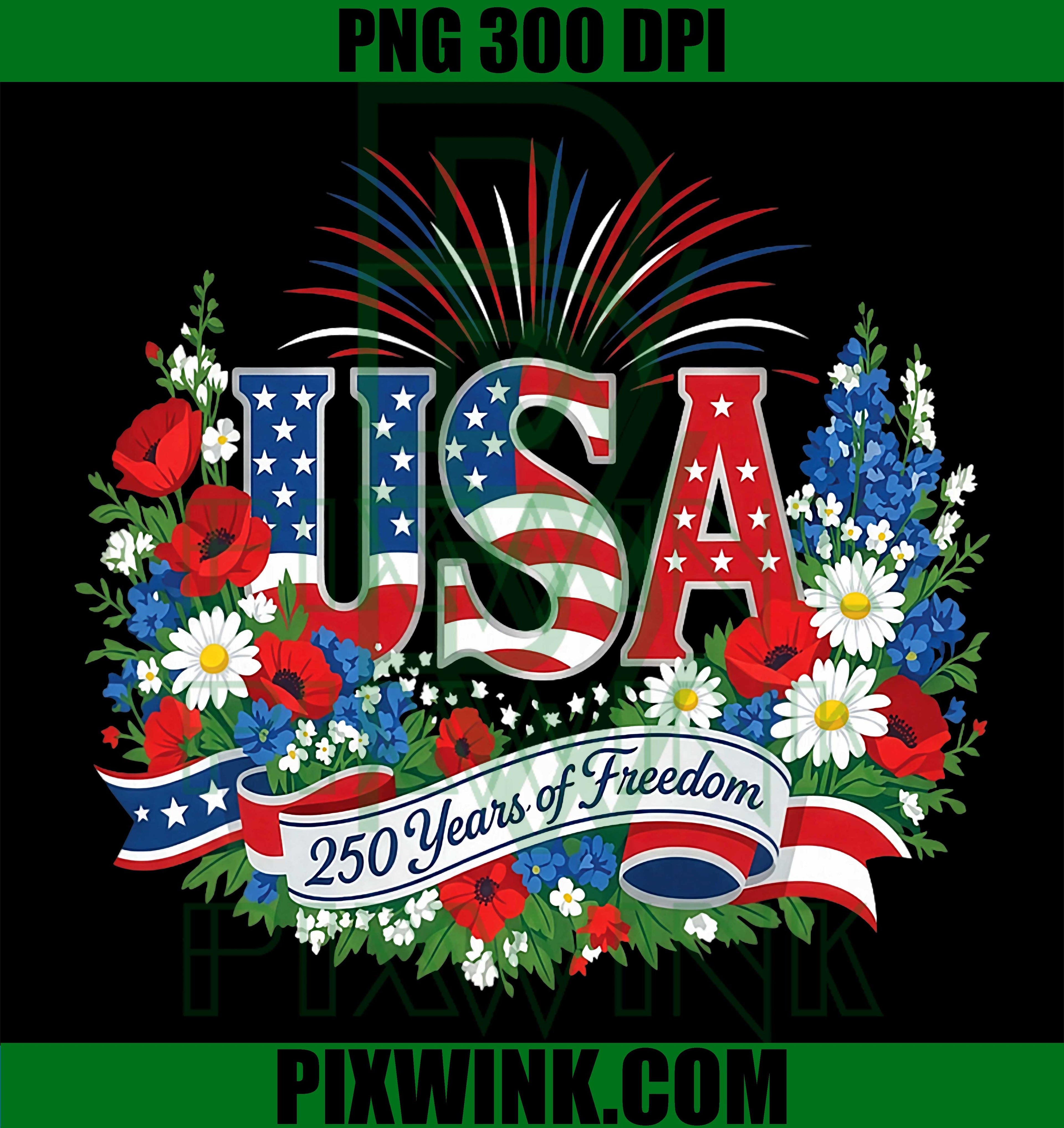 250th Anniversary USA America Freedom PNG, 4th Of July Birthday Graphic PNG