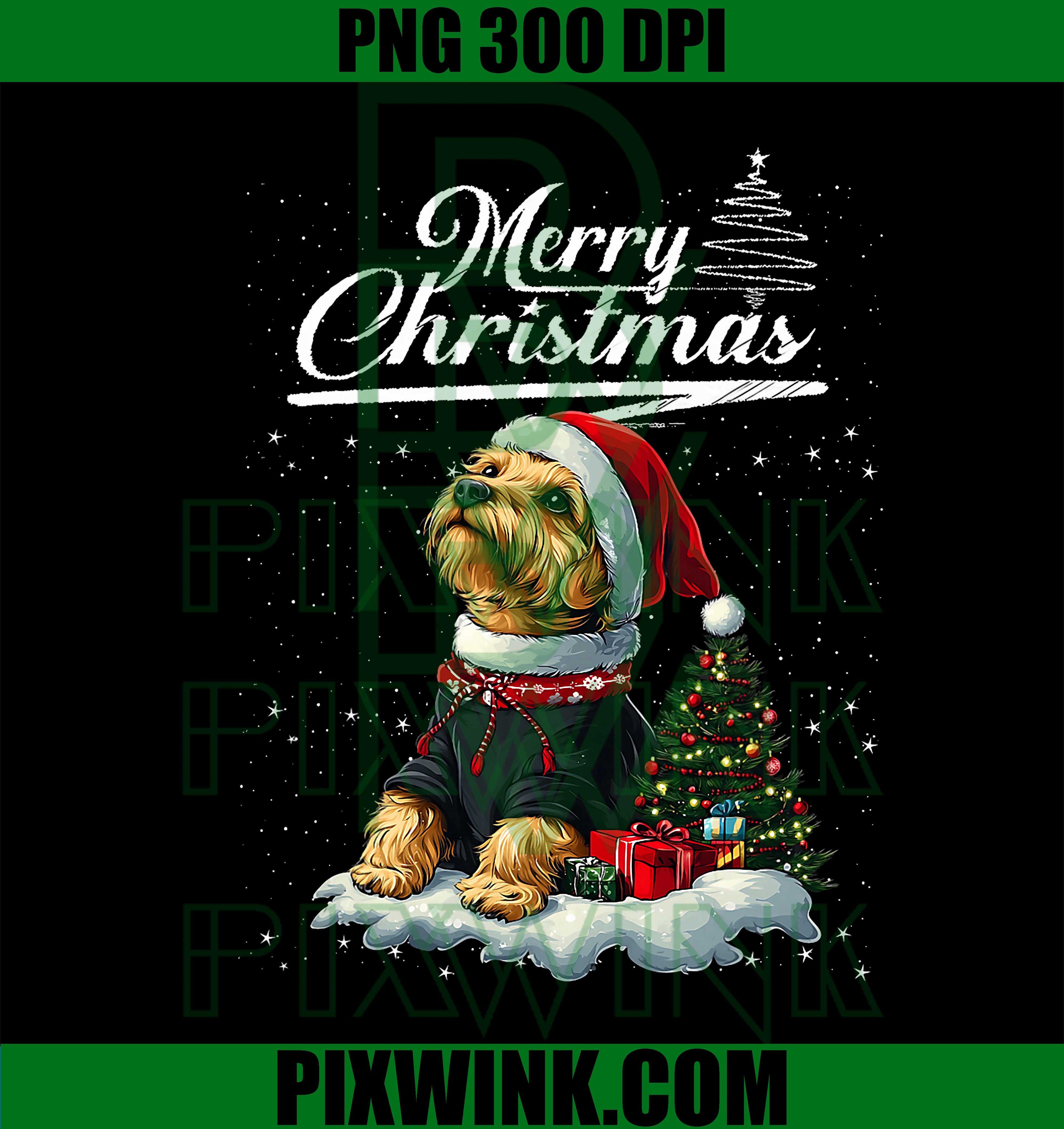Merry Christmas Airedale Terrier Santa Hat Dog Lovers Xmas PNG