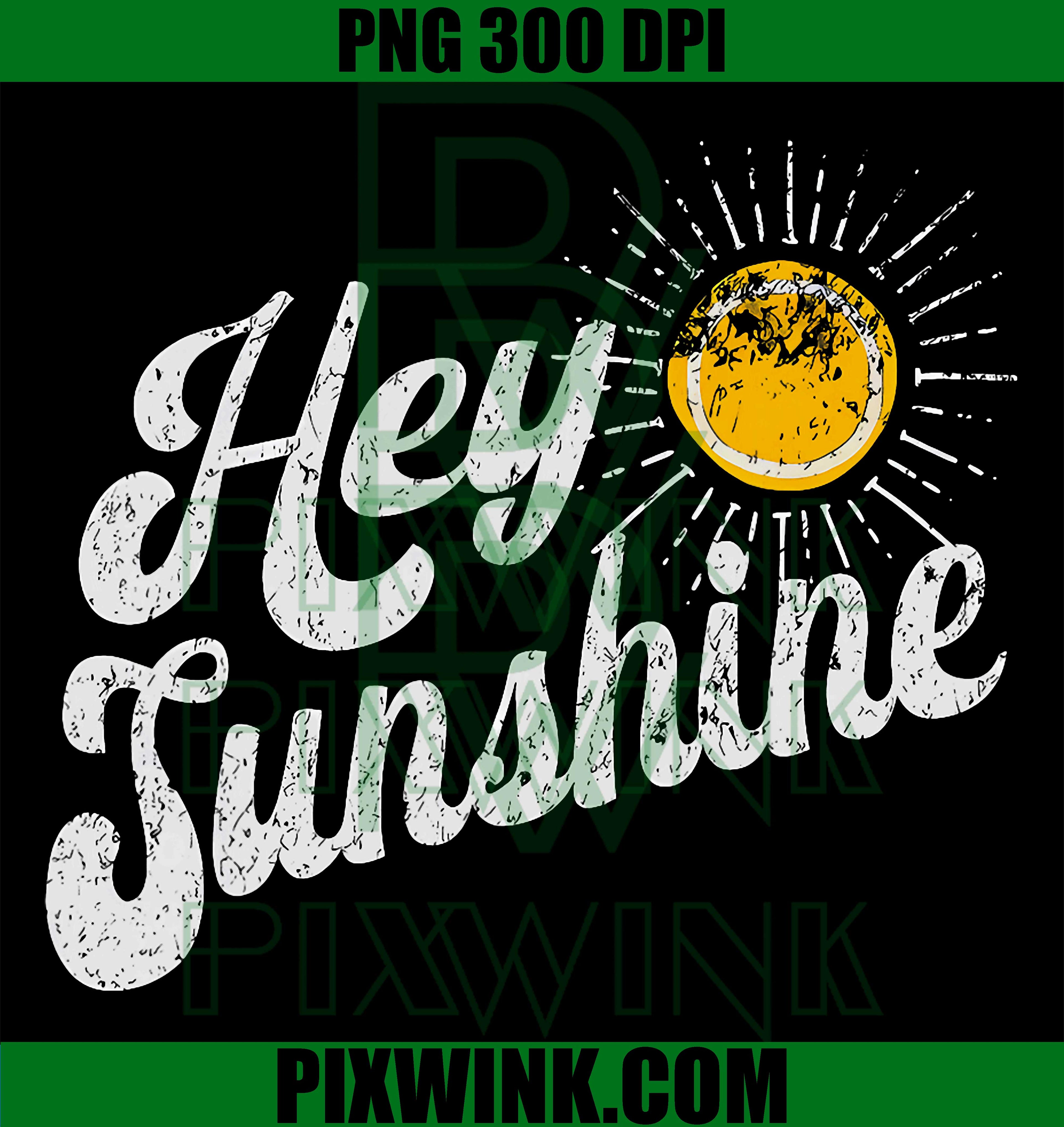 Retro 70s Hey Sunshine PNG, Vintage Sunshine Quote PNG