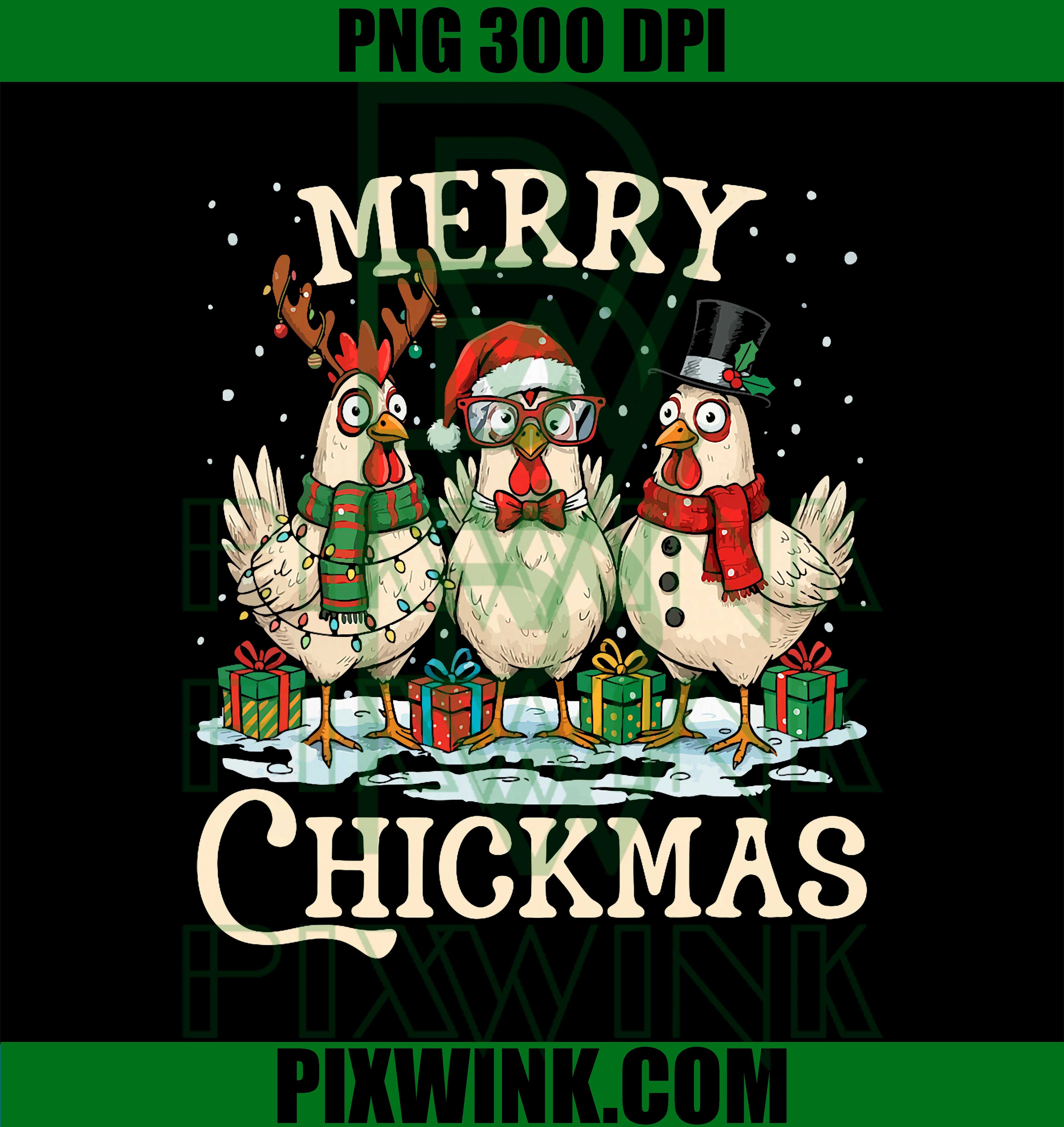 Chicken Christmas PNG, Santa Hat Merry Chickmas PNG, Xmas Farm Animal PNG