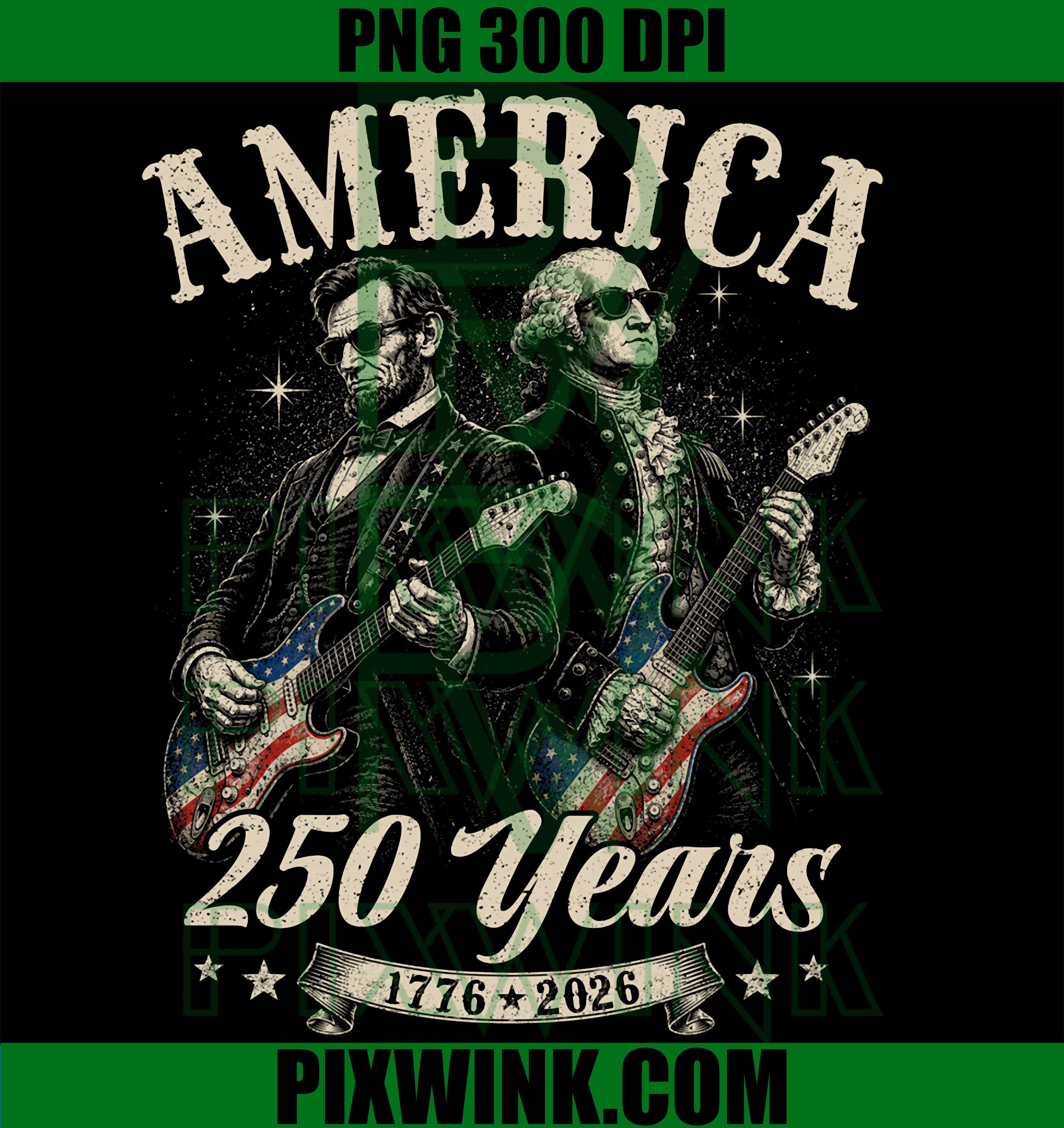 George Washington Lincoln PNG, Abe Lincoln Guitar 250th PNG