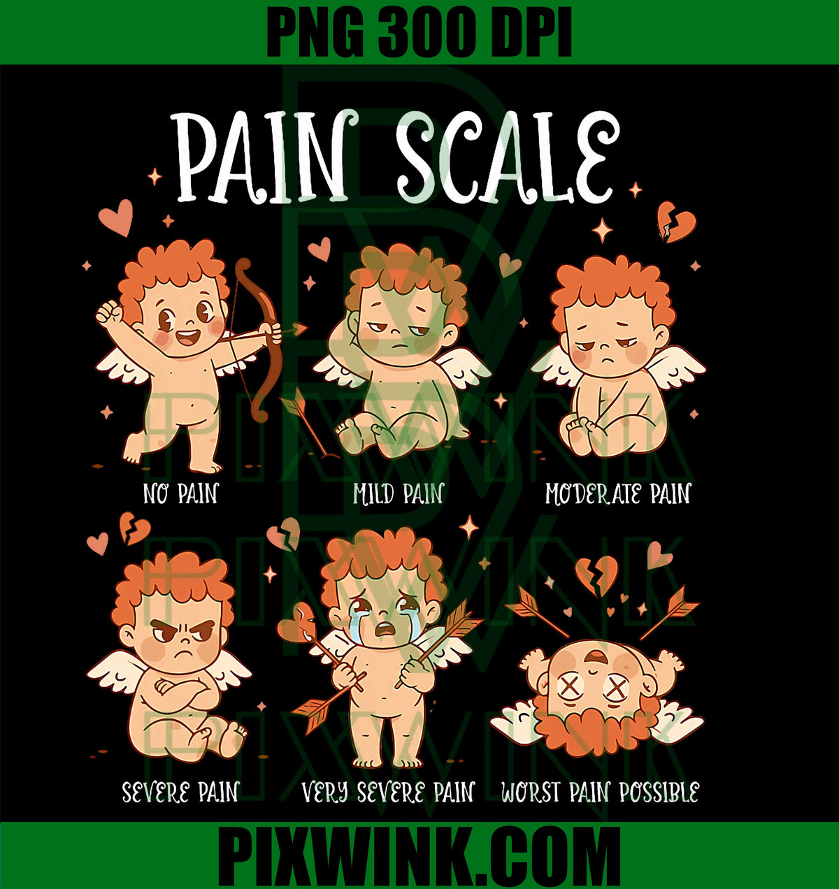 Pain Scale Cupid, Pain Assessment Trauma Nurse, Valentine Day PNG