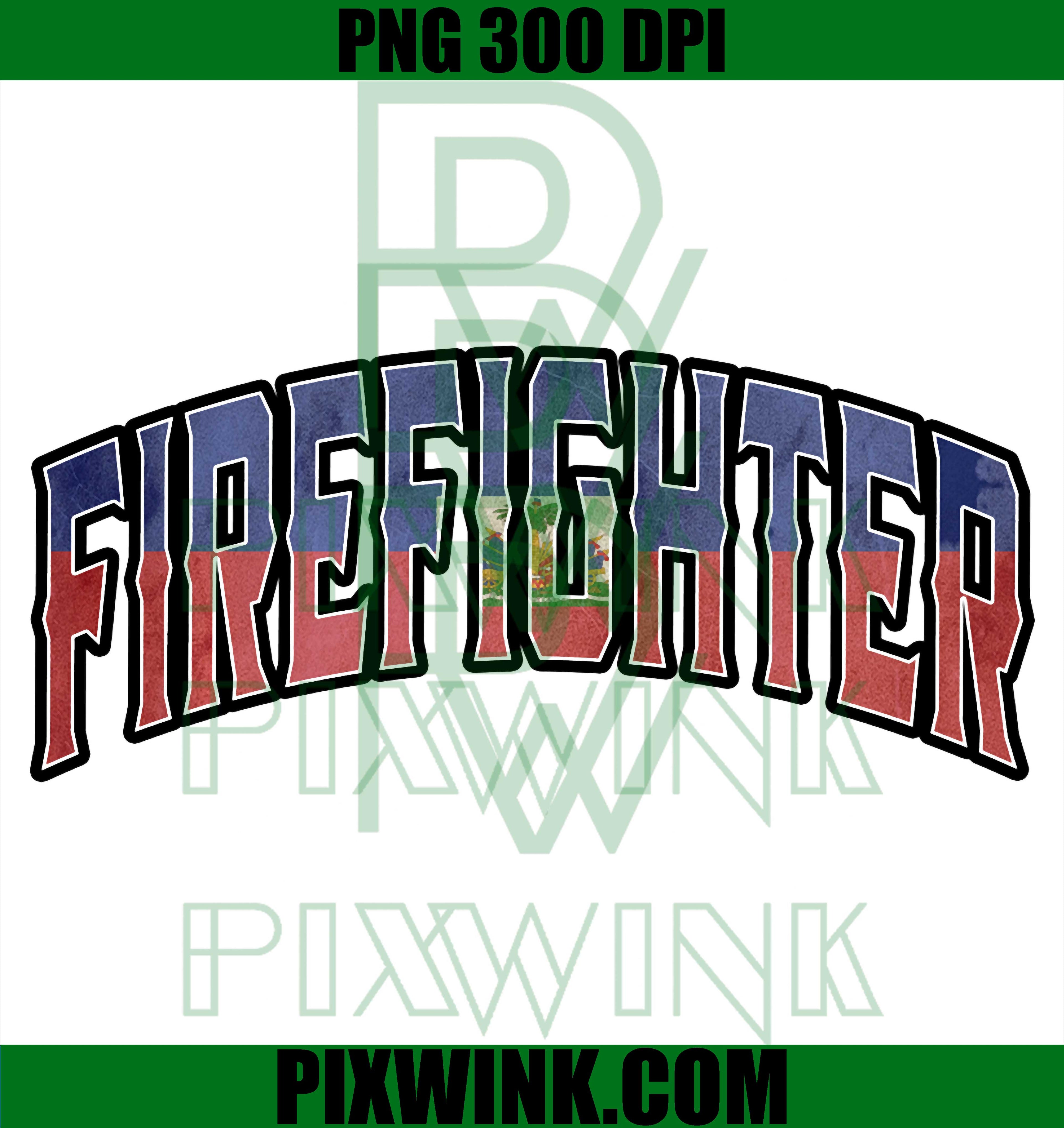 Firefighter Haitian, Vintage Heritage, DNA Flag PNG