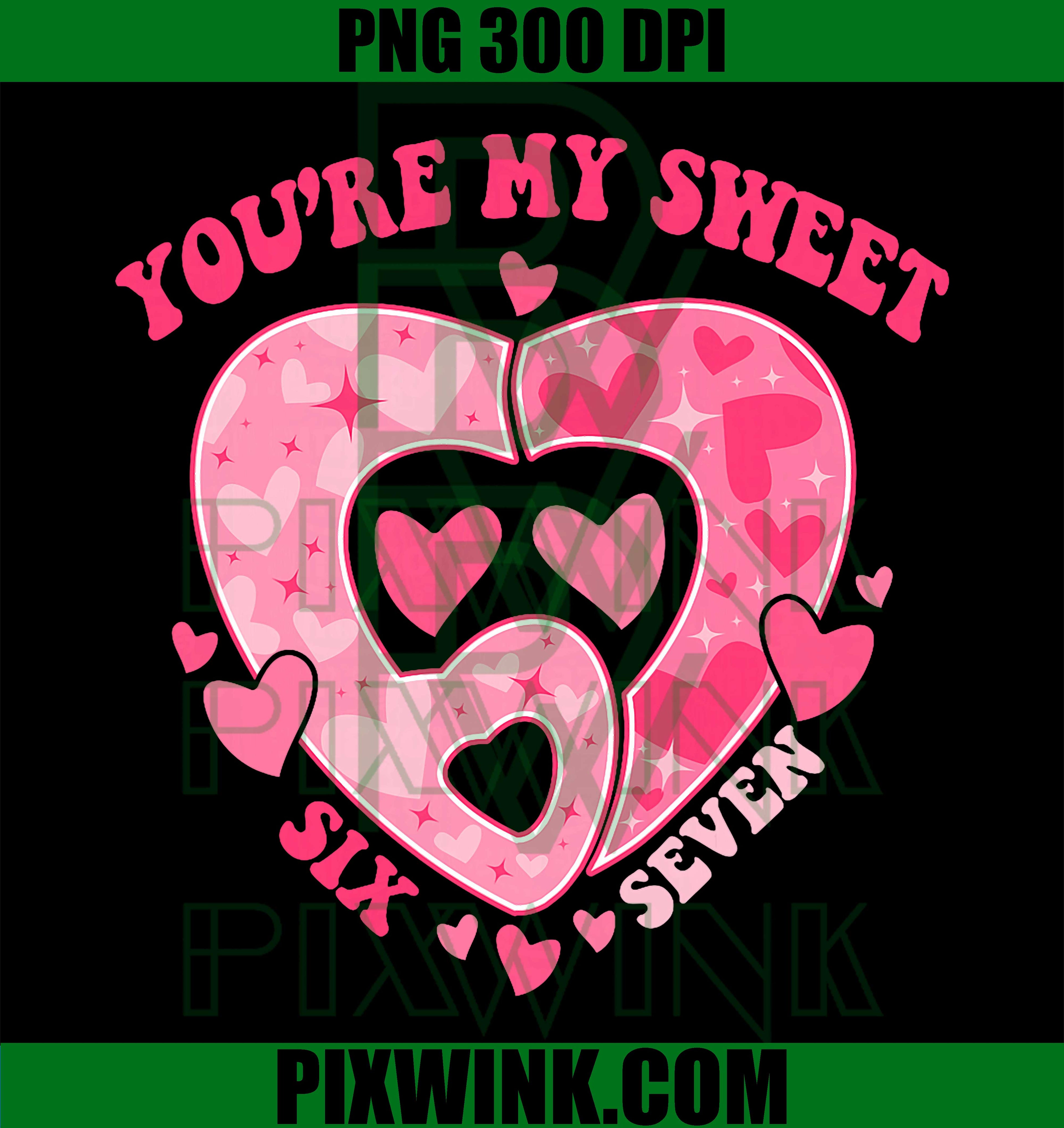 Romantic Heart Pattern Sweet Six Seven Valentine PNG