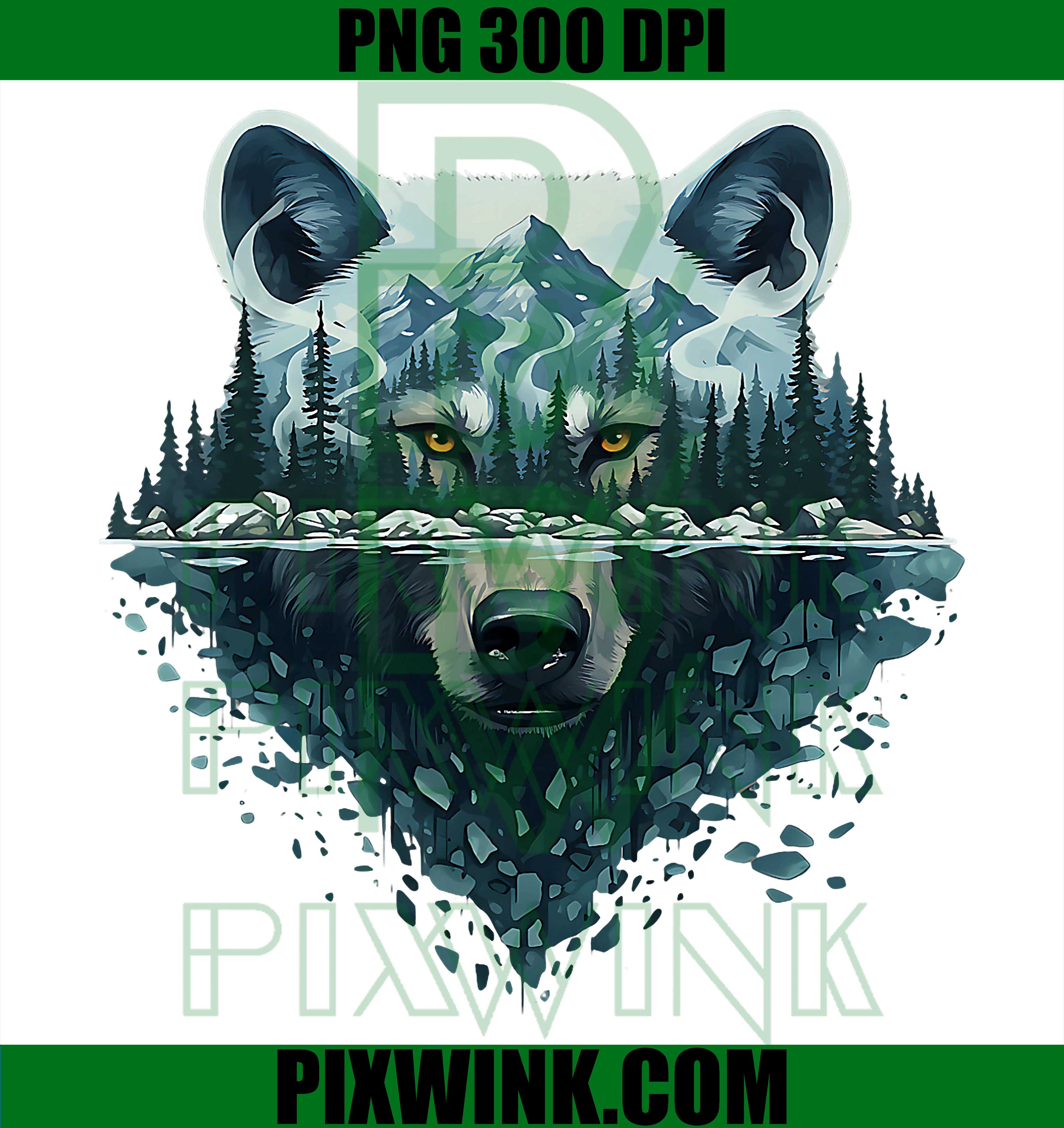 Powerful Wolf Arctic Reflection PNG, Wildlife Nature Art Design PNG