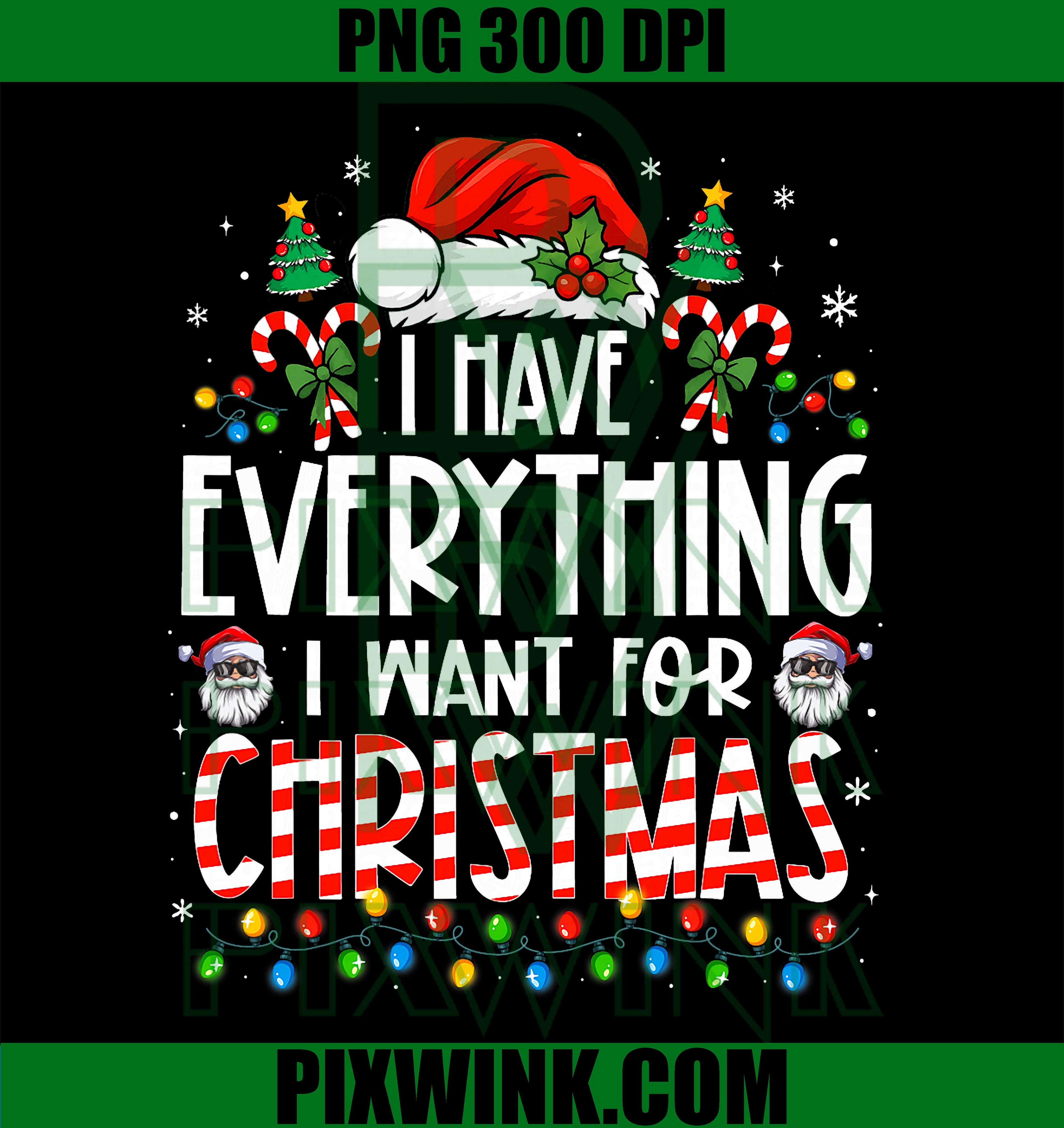 I Have Everything I Want for Christmas Matching Couples Xmas PNG