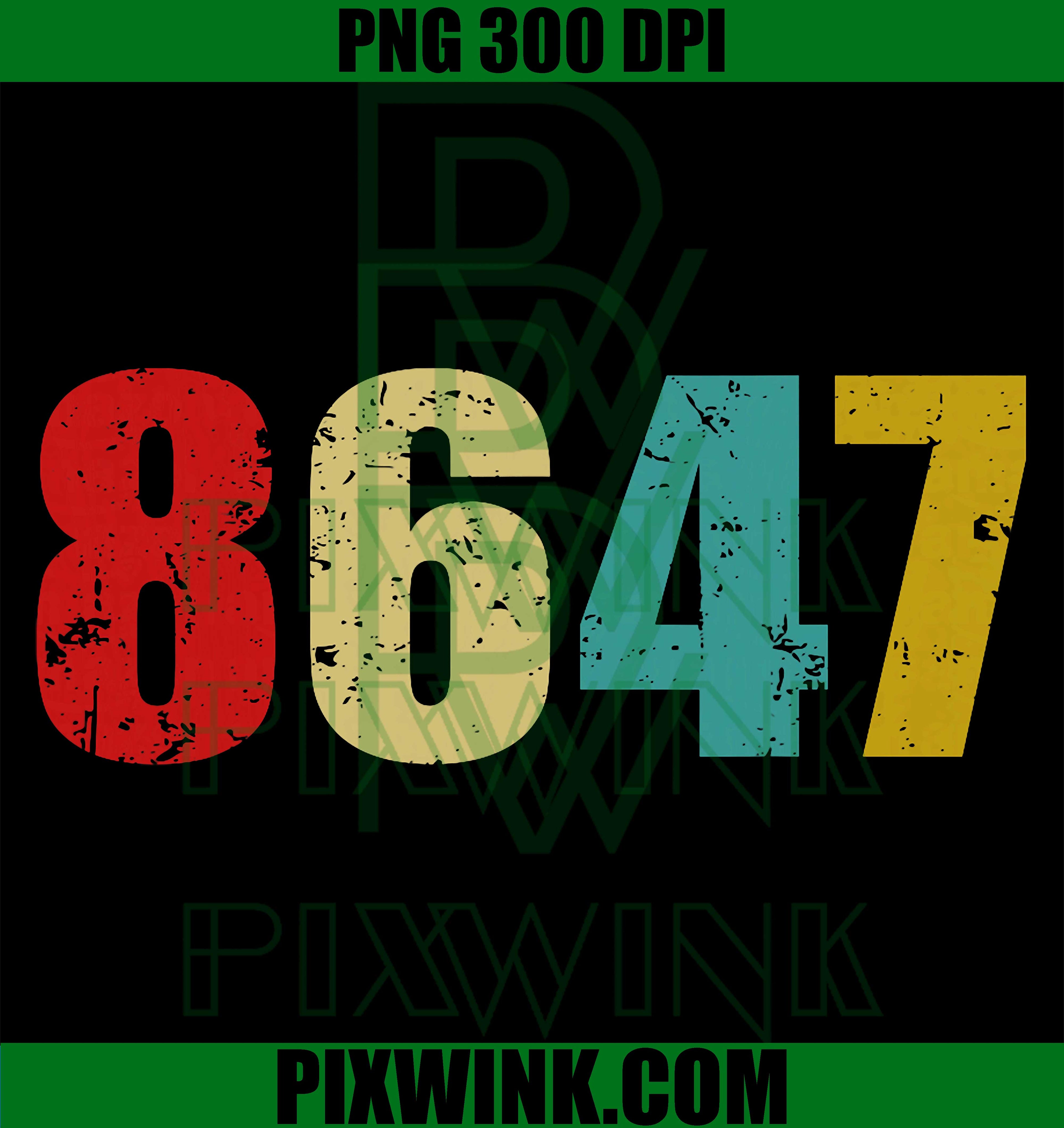 Retro 8647 PNG, Vintage 8647 Design PNG