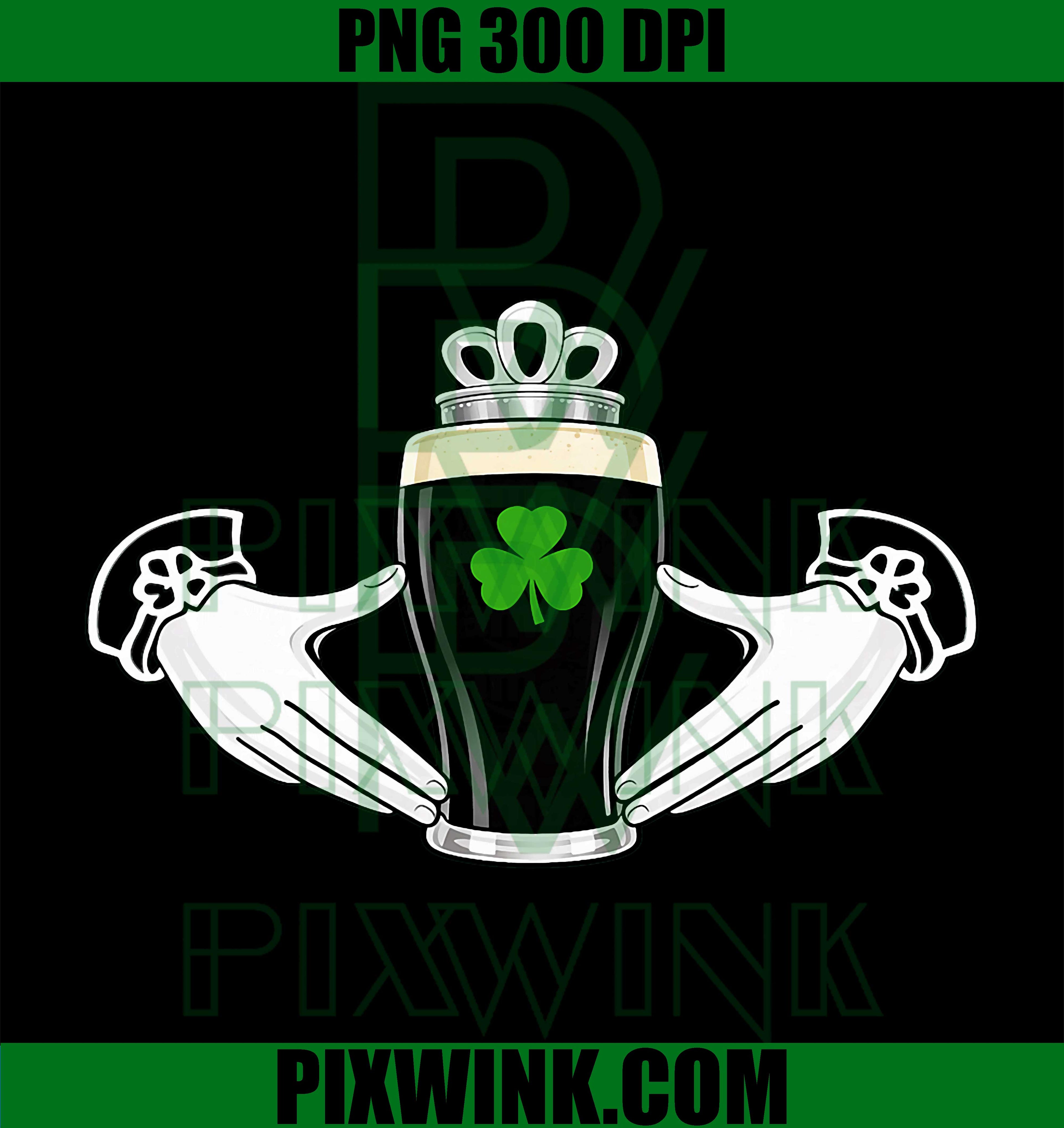 Irish Stout Beer Shamrock PNG, St Patrick’s Day Cheers Graphic PNG