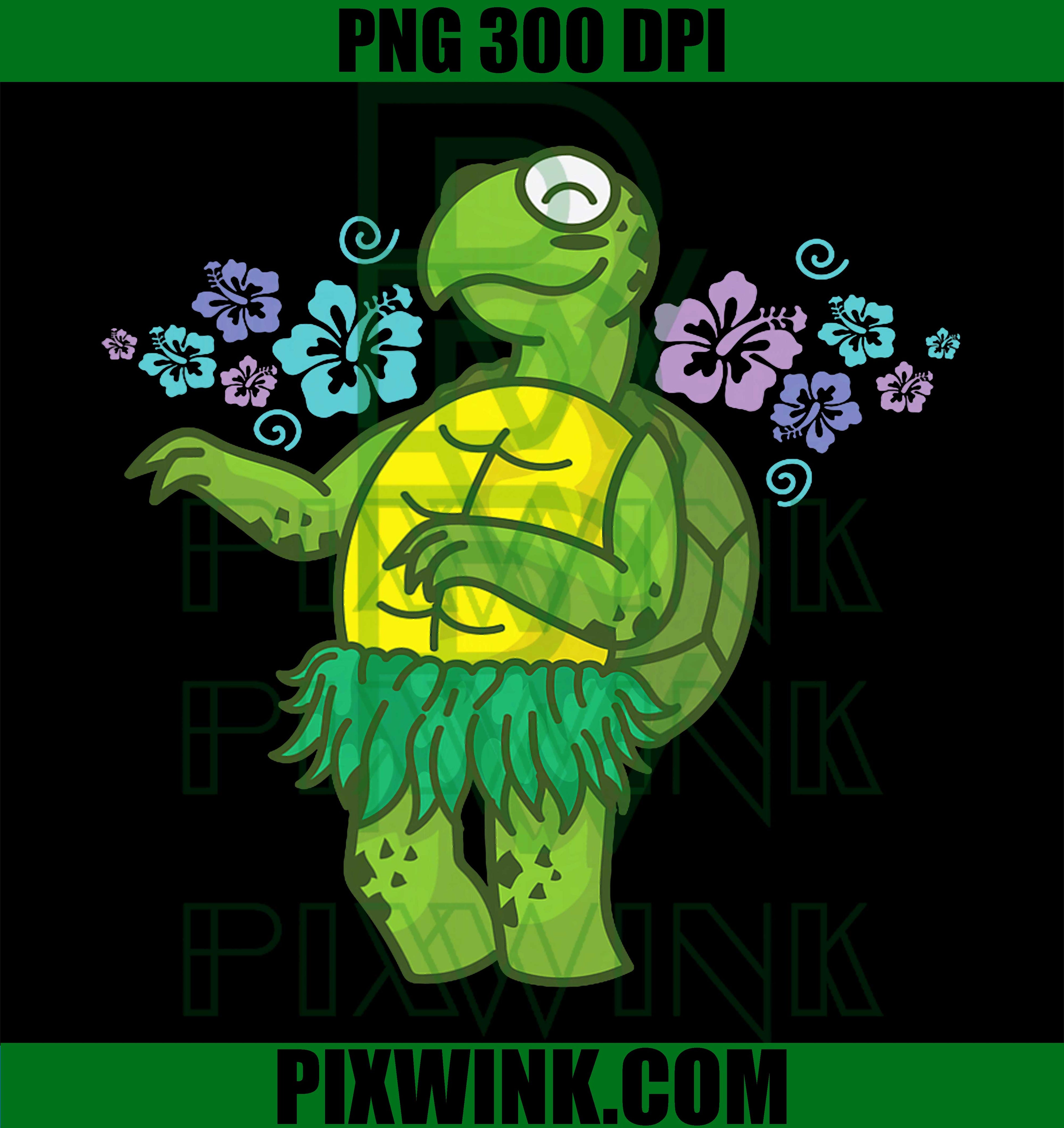 Dancing Turtle Skirt PNG, Cute Reptile Water Animal Graphic PNG