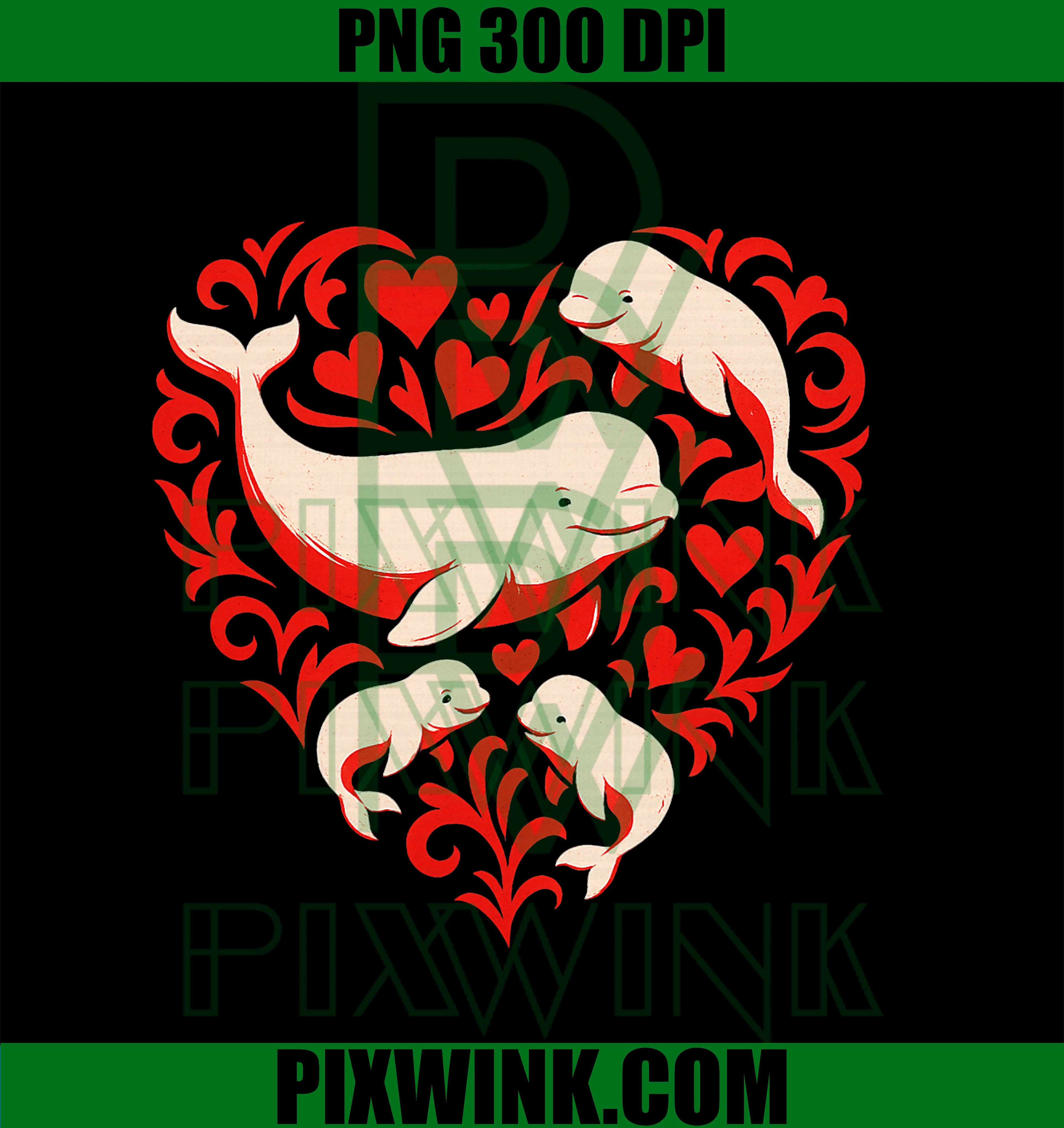 Beluga Whales Valentine Days PNG