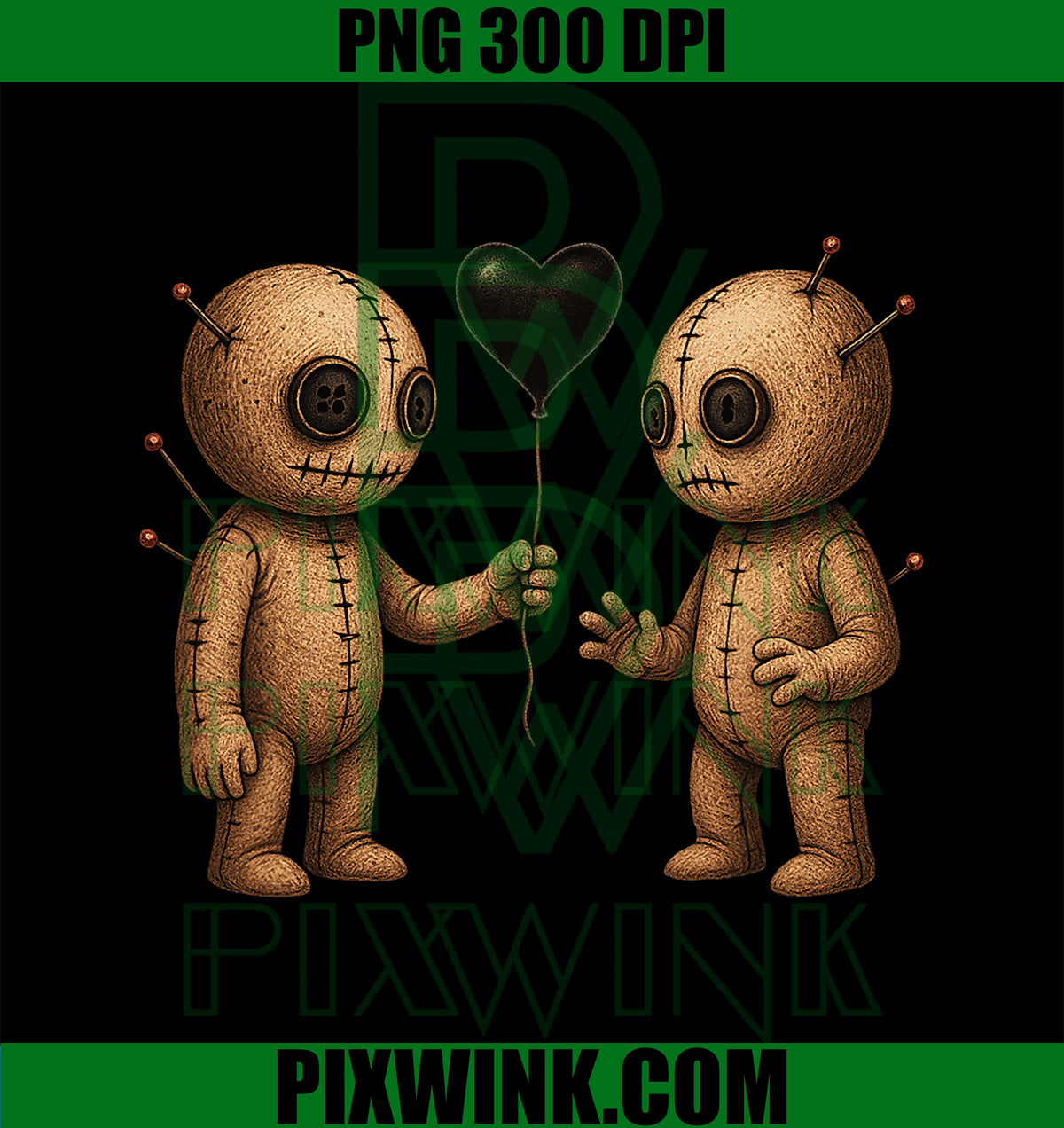 Goth Voodoo Doll PNG, Valentine Creepy Voodoo PNG
