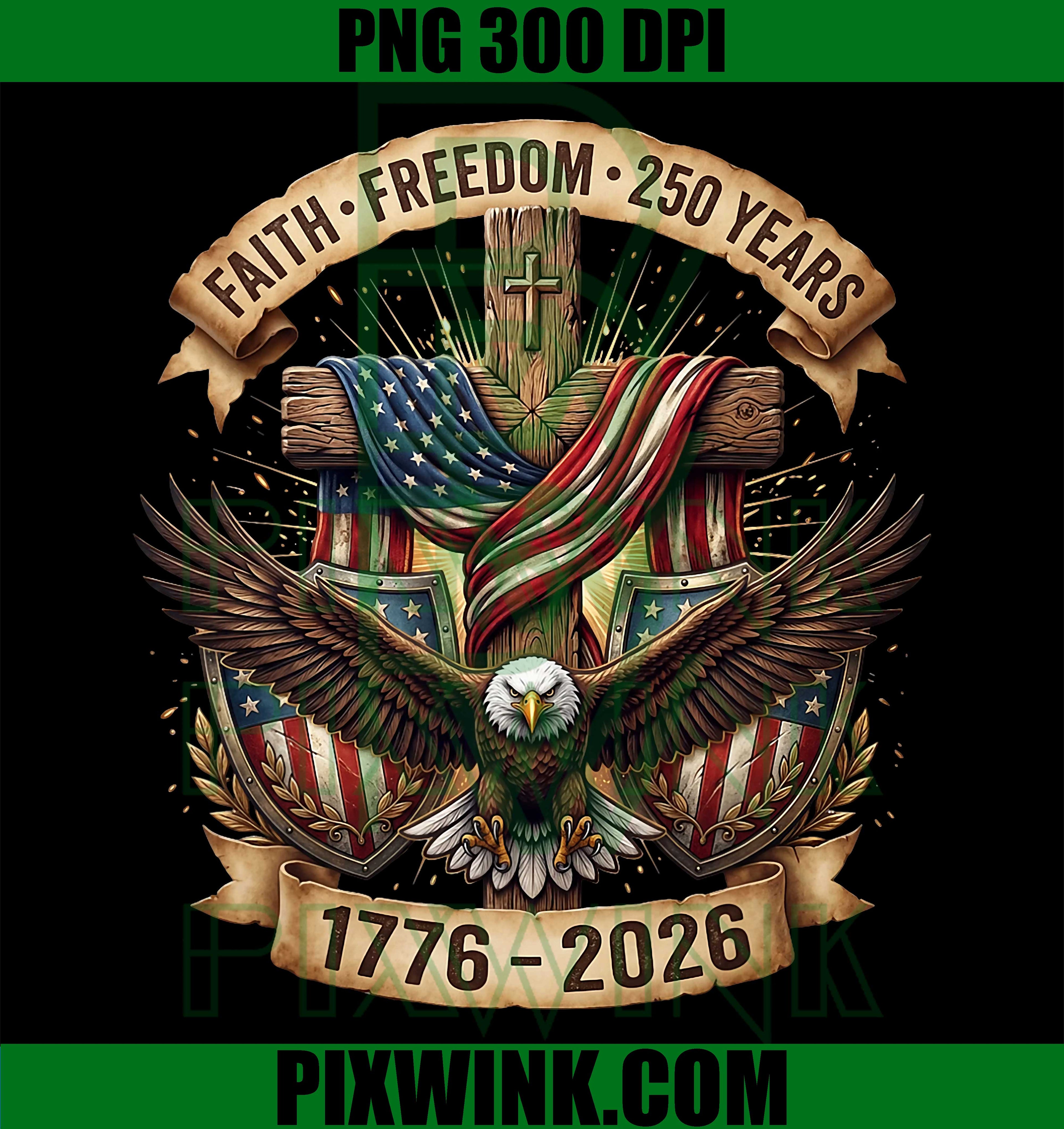 Faith Freedom PNG, 250 Years USA Independence PNG