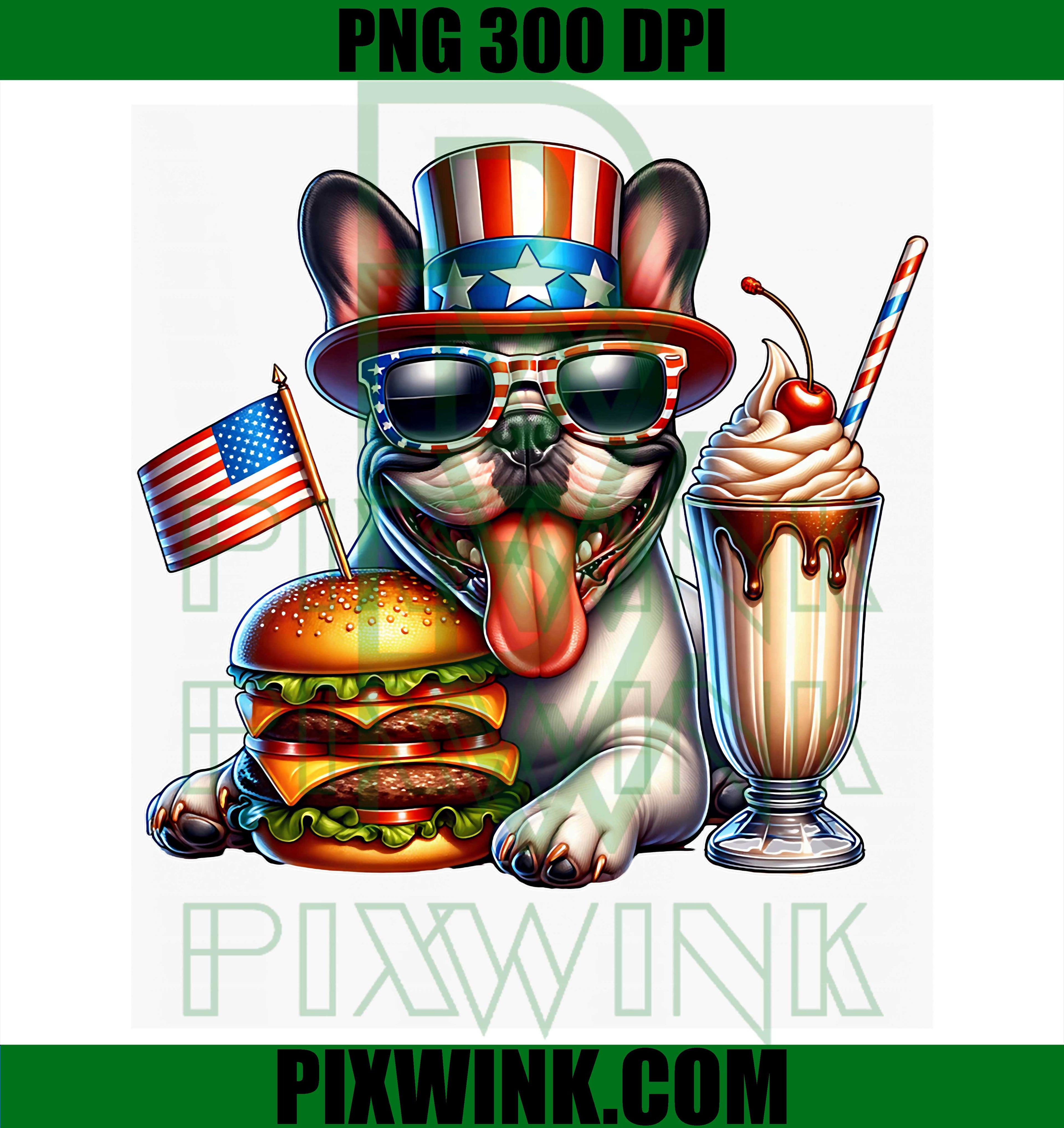 French Bulldog July 4th PNG, French Bulldog 4th Of July PNG