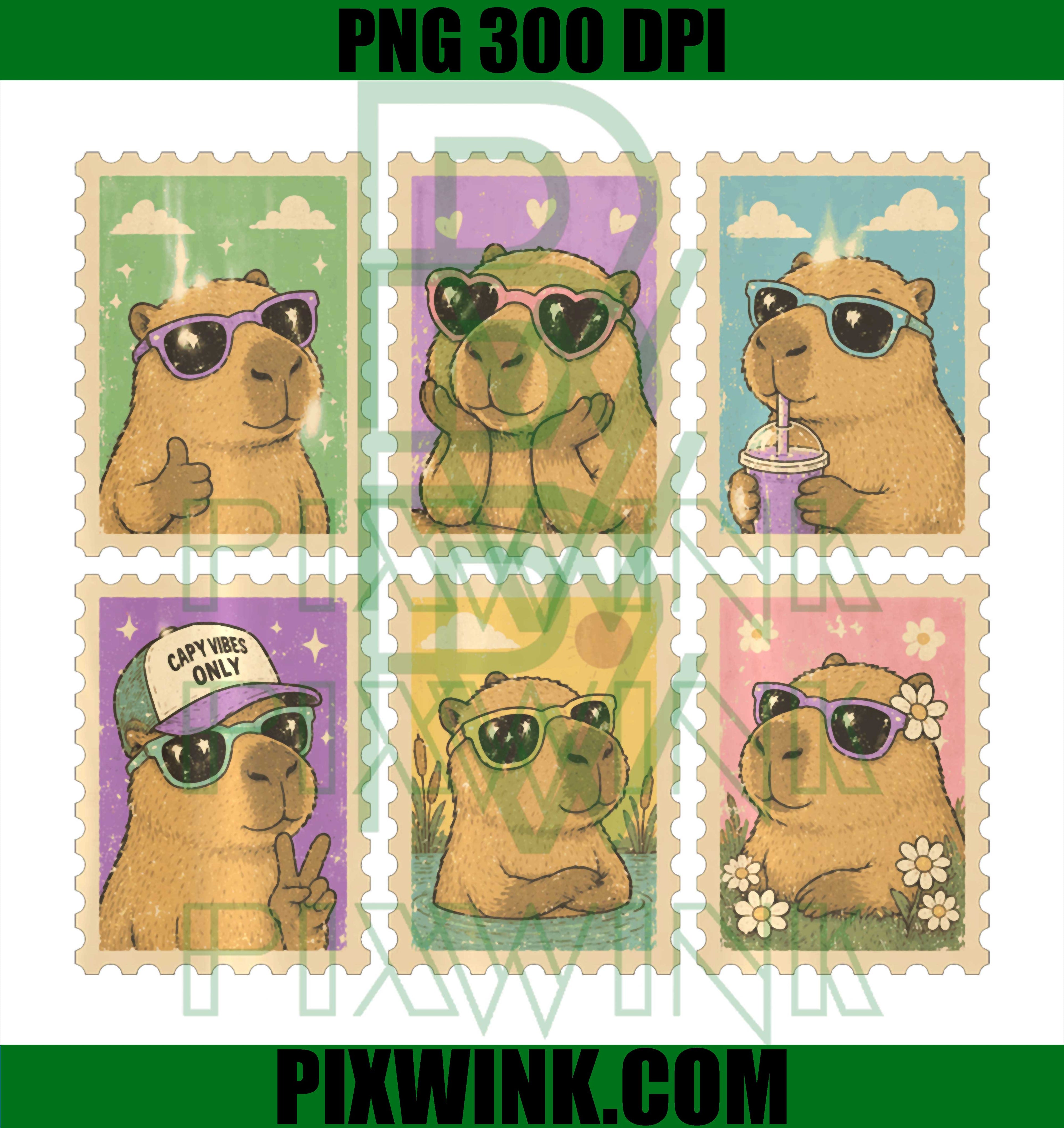 Capybara Vibes Only PNG, Cute Aesthetic Capybara PNG Design