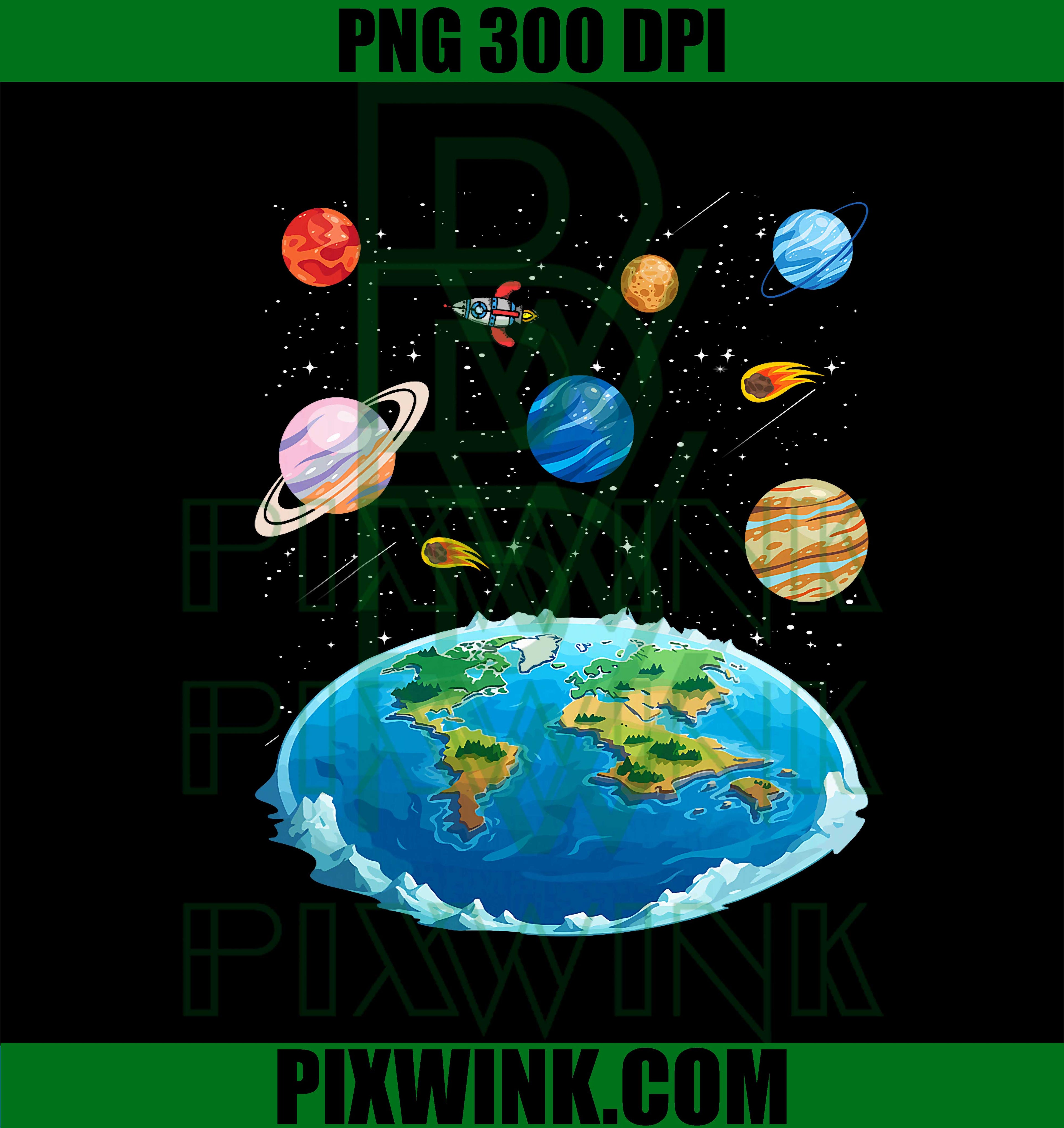 Flat Earth Map Model Globe Conspiracy Believer PNG