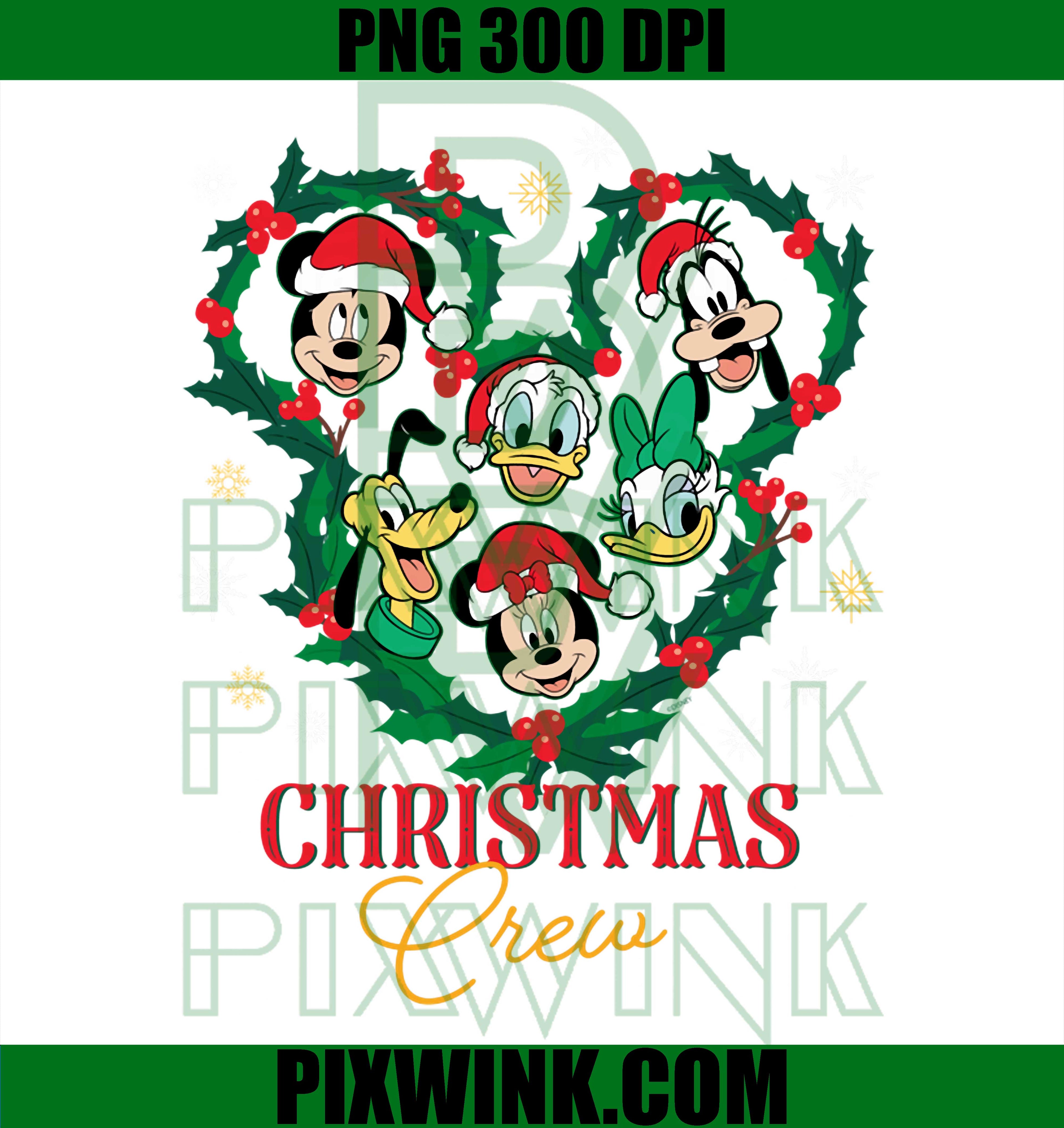 Disney Mickey & Friends Christmas Crew Family Holiday Trip PNG