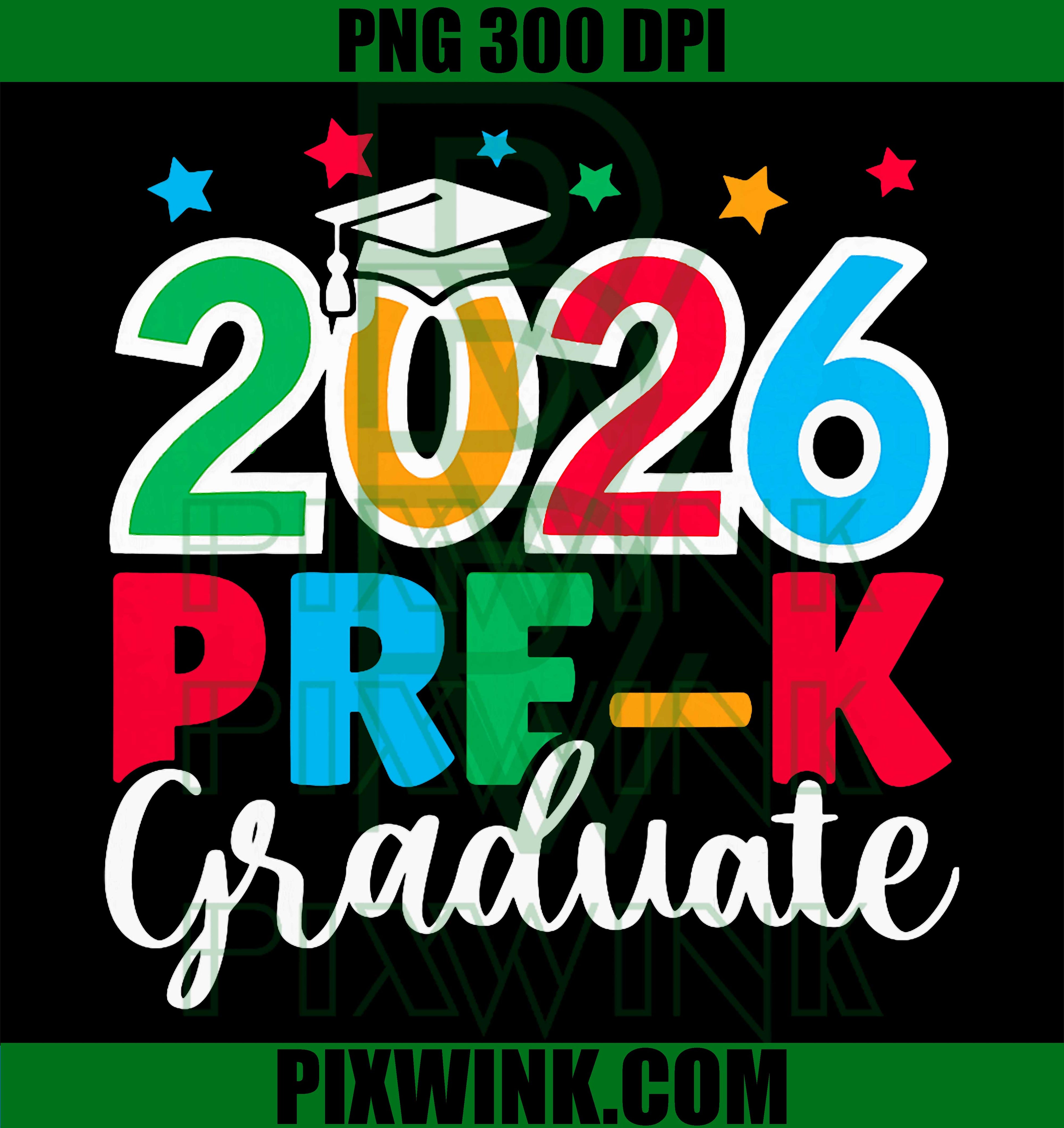 Pre K Graduation 2026 PNG, Last Day School Retro Design PNG
