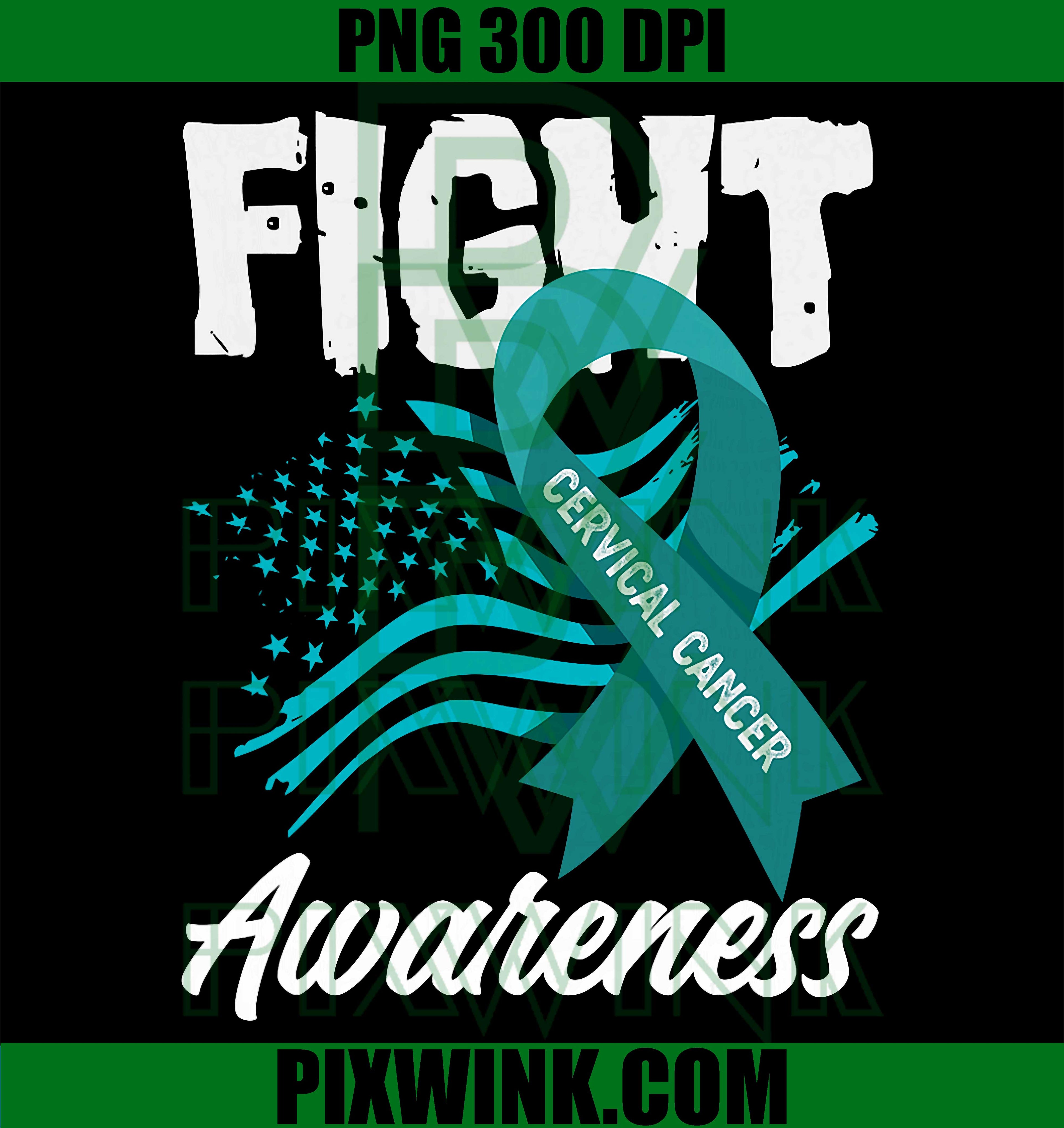 Cervical Cancer Teal Ribbon PNG, American Flag Awareness PNG