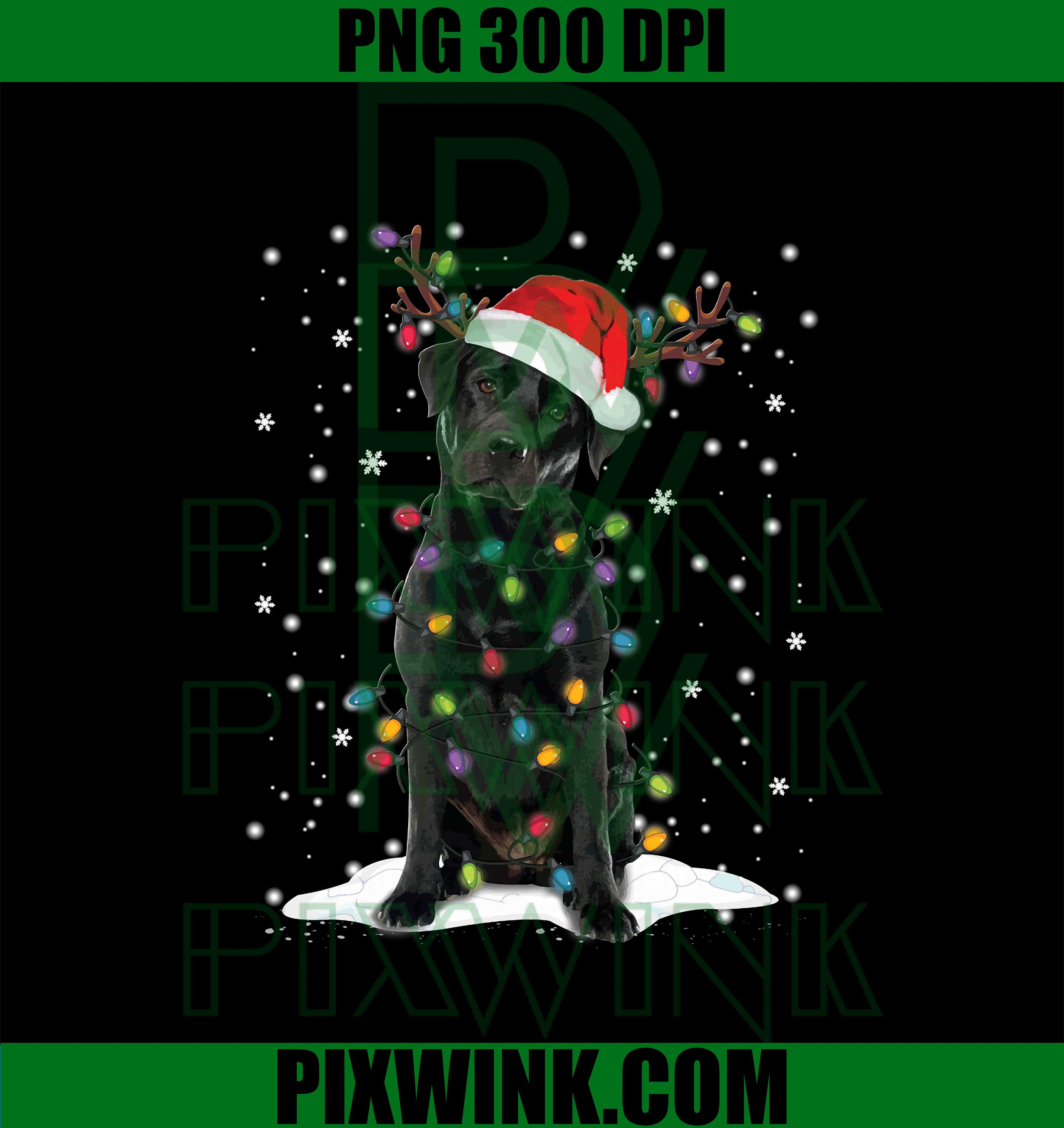 Black Lab Labrador Christmas Tree Light PNG, Christmas Labrador PNG