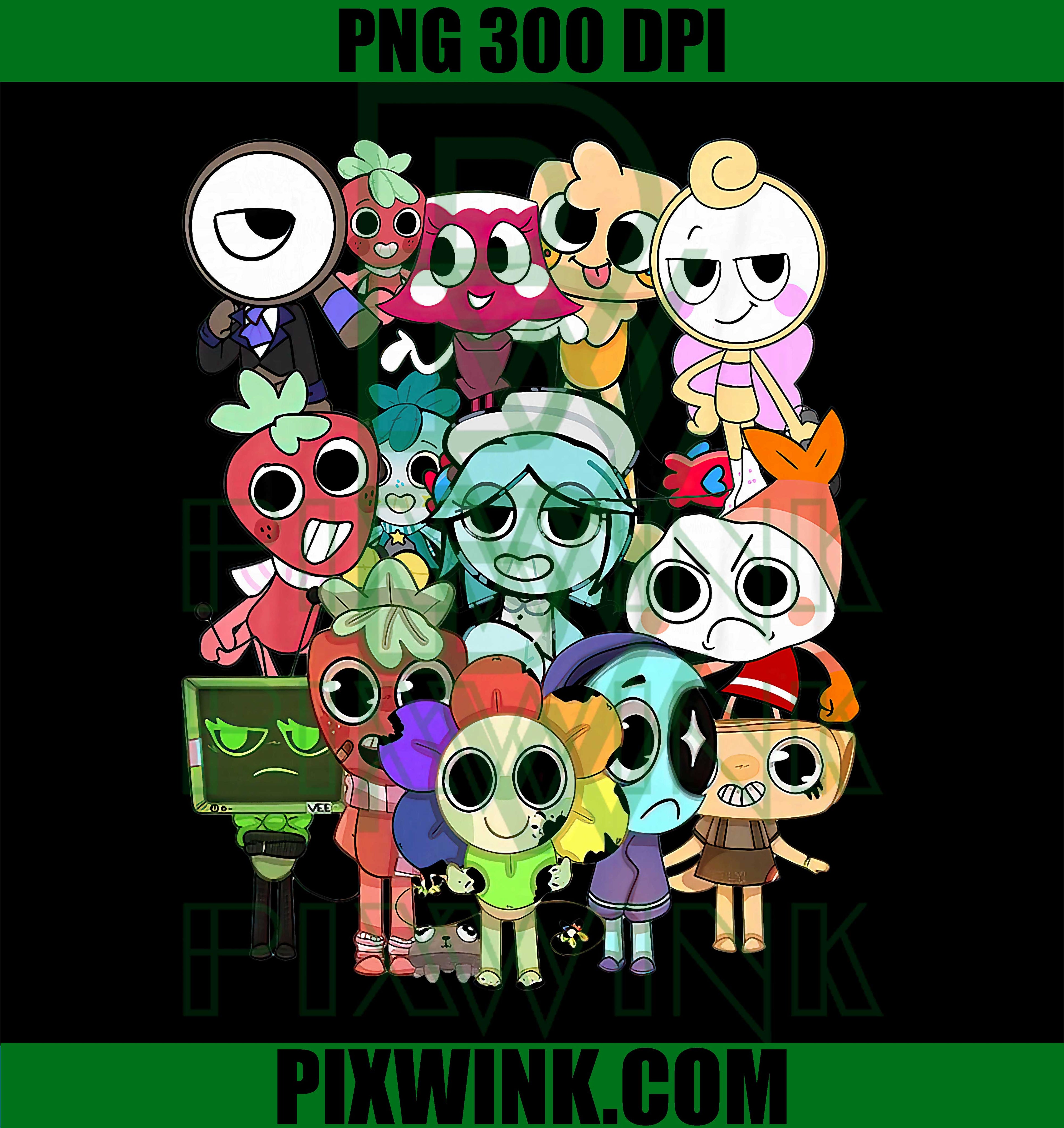 Dandy World Characters PNG, Cute Cartoon Mascot PNG, Kawaii Anime PNG