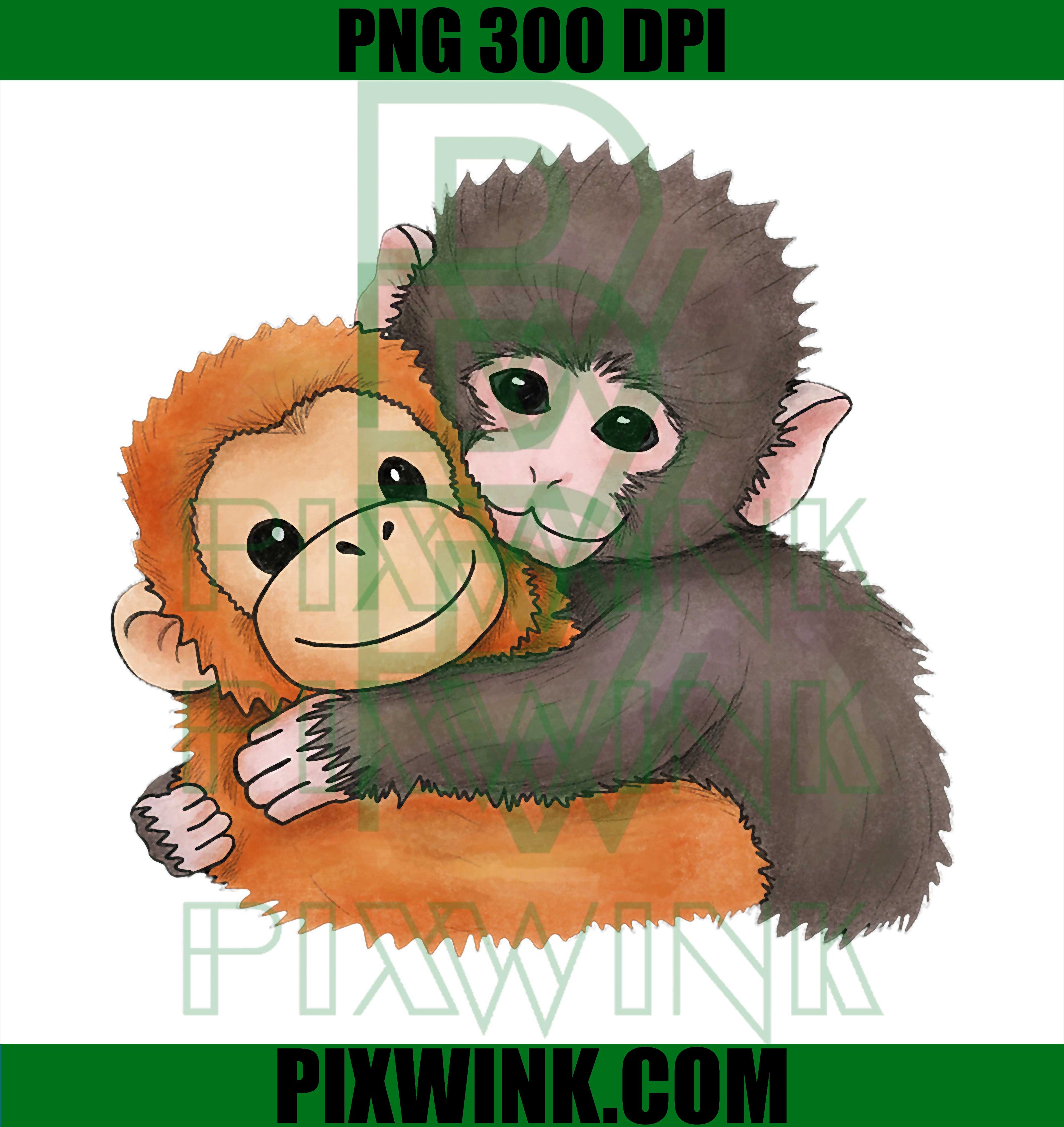 Cute Baby Monkey Named Punch PNG, Plush Hugging Design PNG