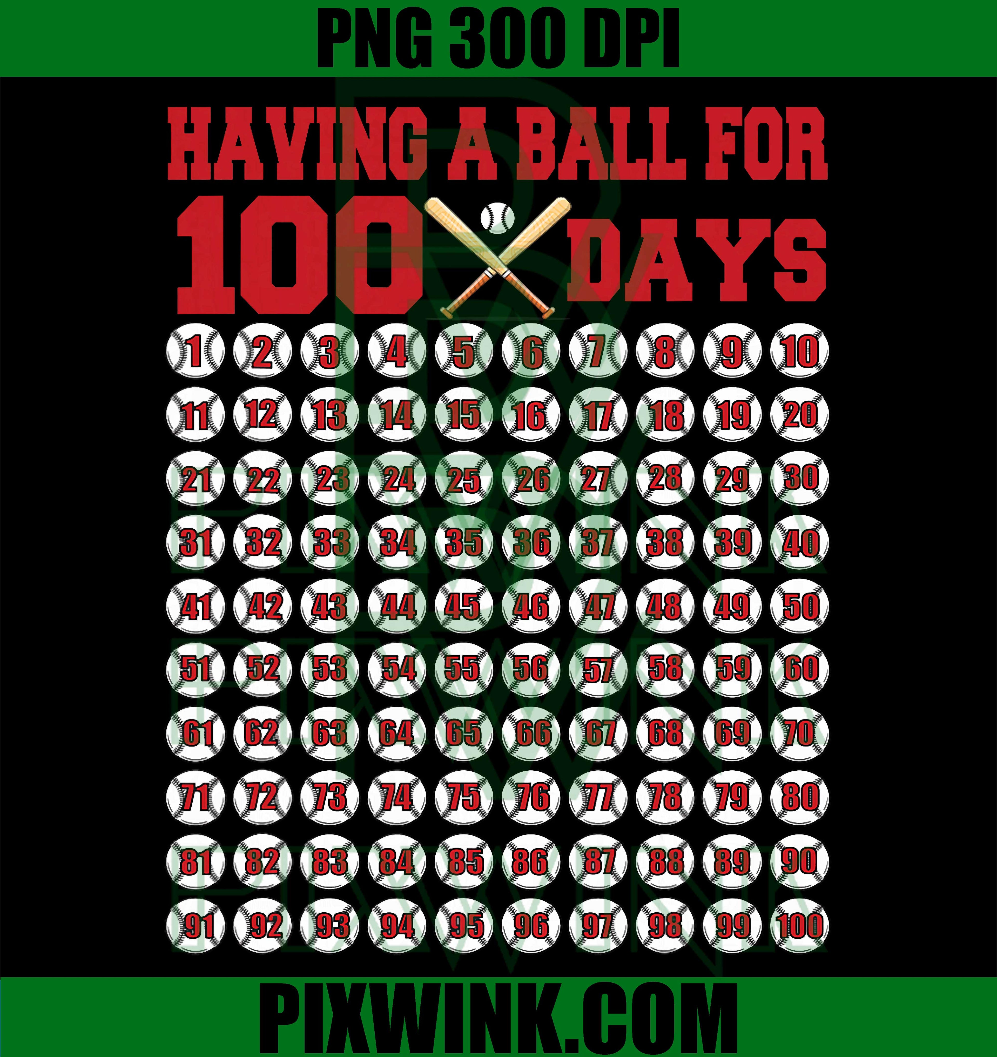 100 Days School Baseball PNG, Boys Kids PNG, 100th Day Of School PNG