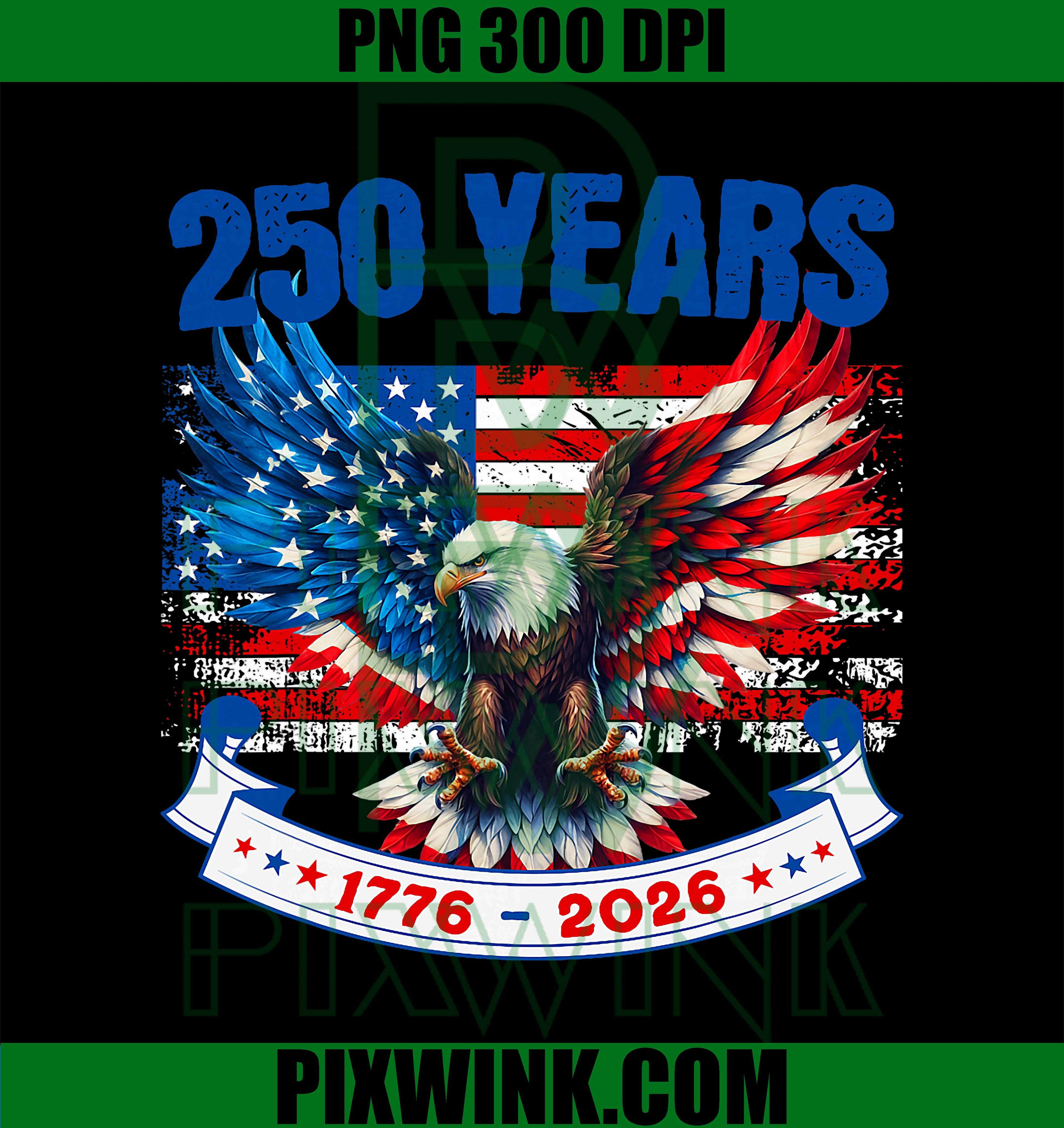 250th Anniversary USA Eagle PNG, Patriotic 4th Of July Design PNG