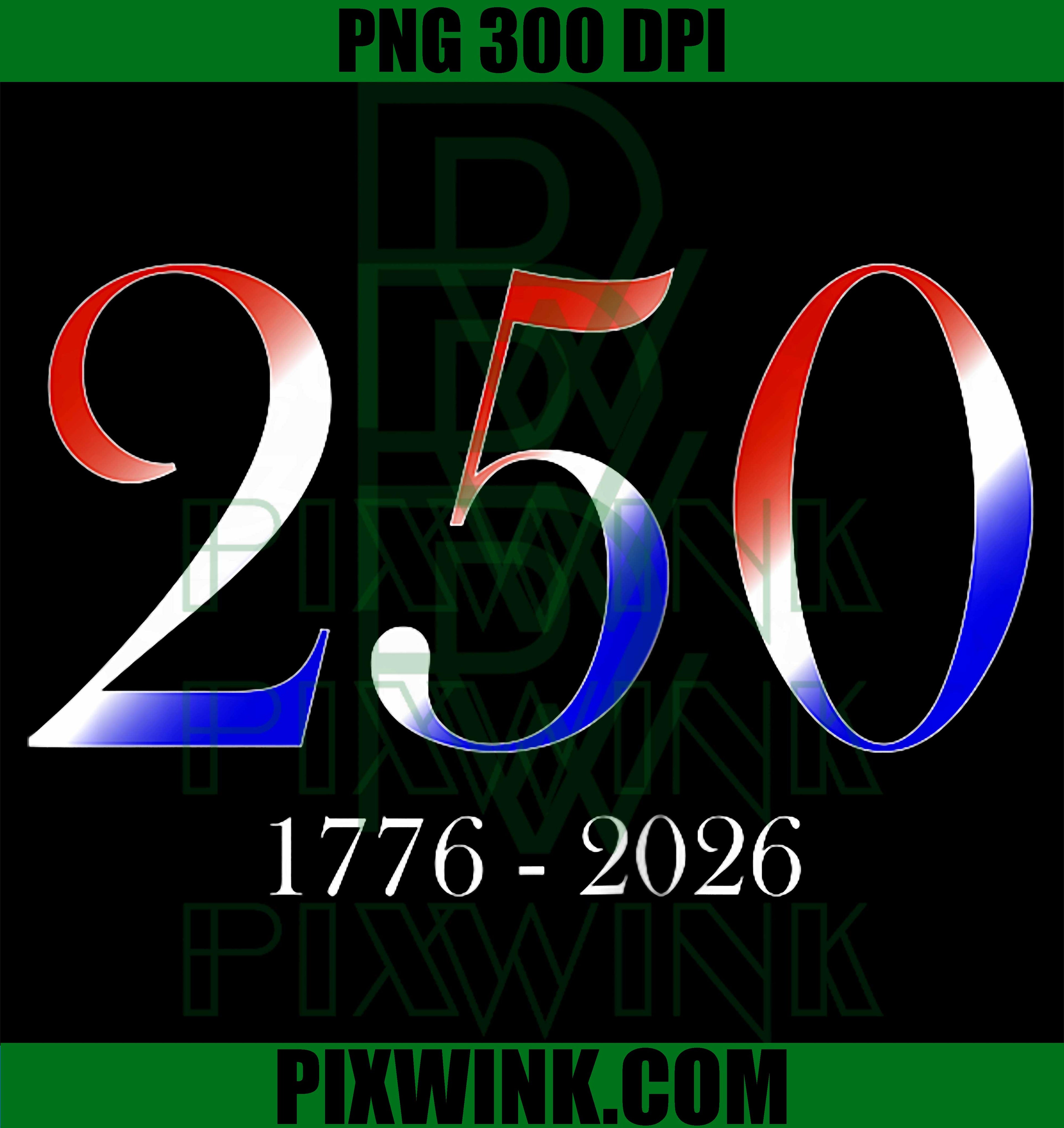 250 America Anniversary PNG, USA Birthday Celebration PNG