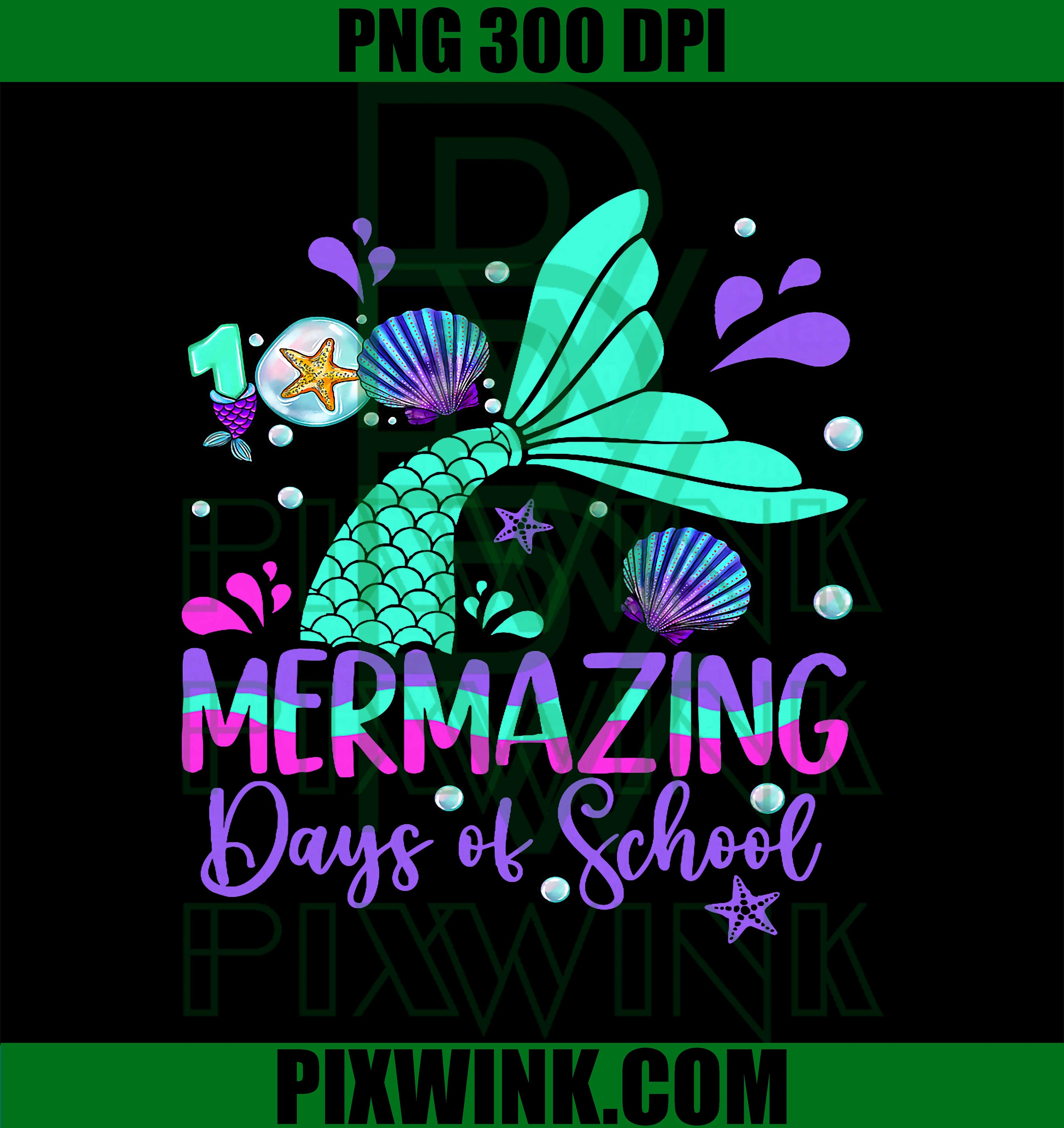 100 Mermazing Days of School, Mermaid Teacher PNG