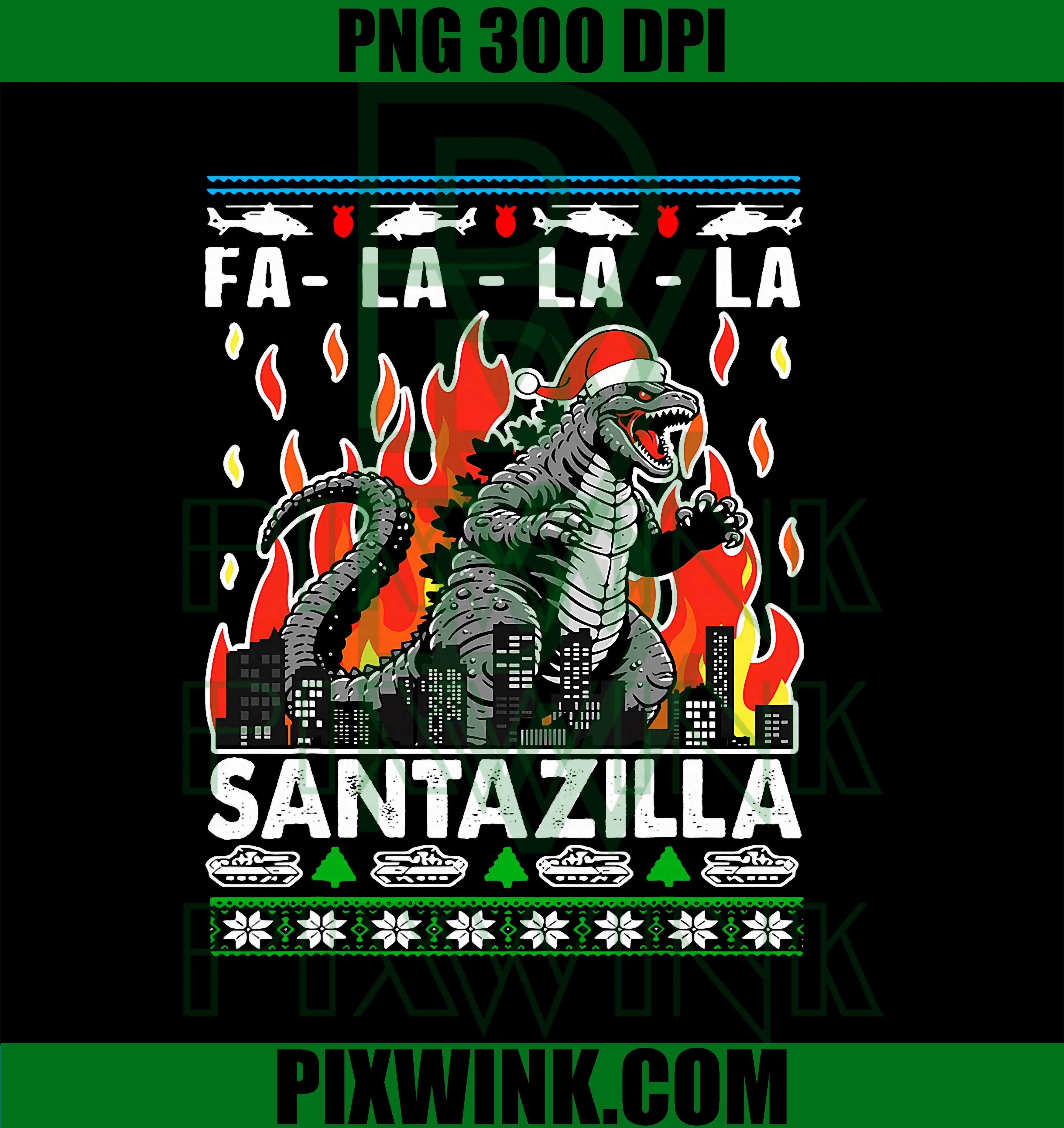 Kaiju Christmas Santazilla, Japanese Monster Dinosaur PNG