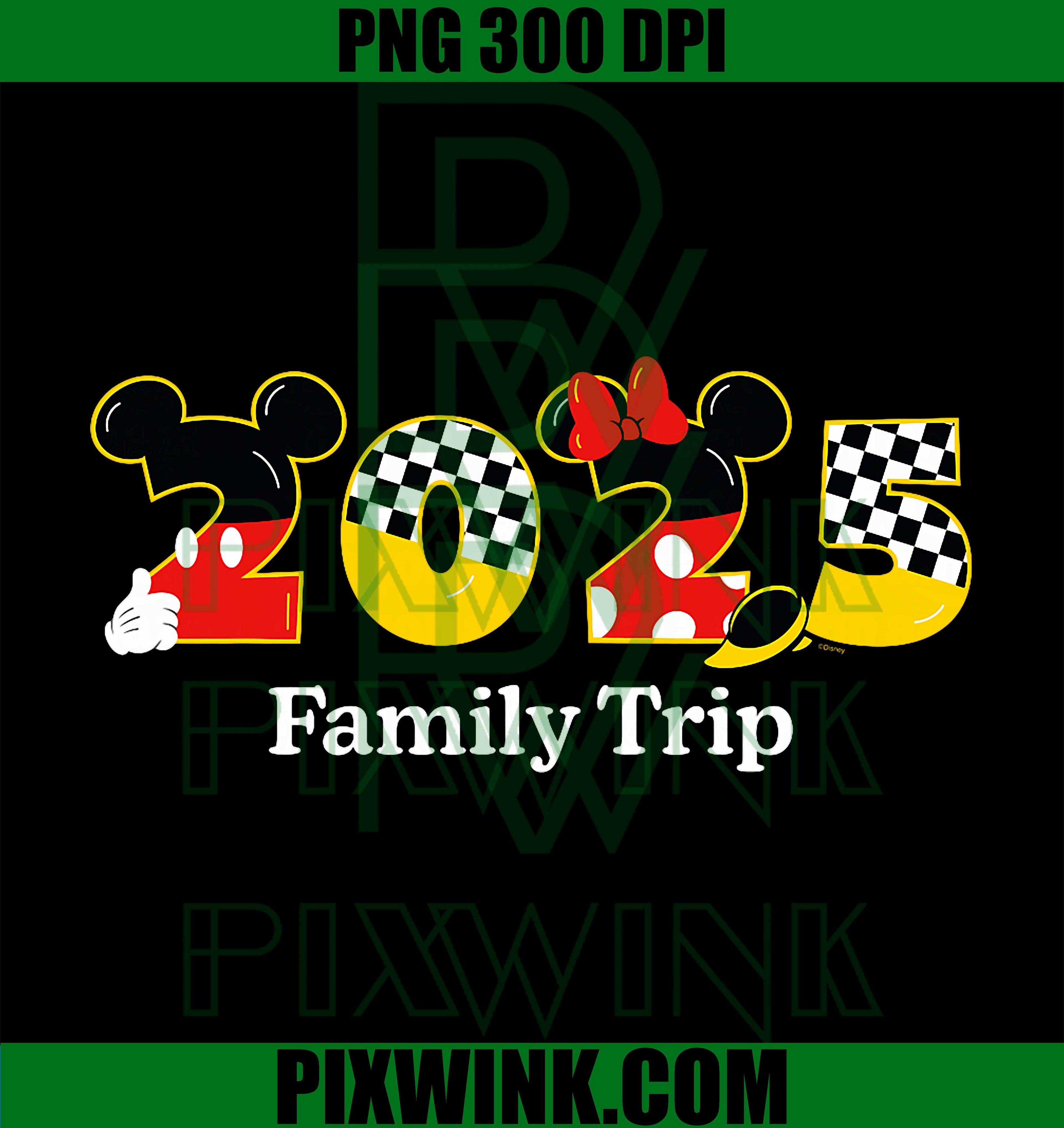 Disney Mickey & Minnie 2025 Family Trip Matching Vacation PNG
