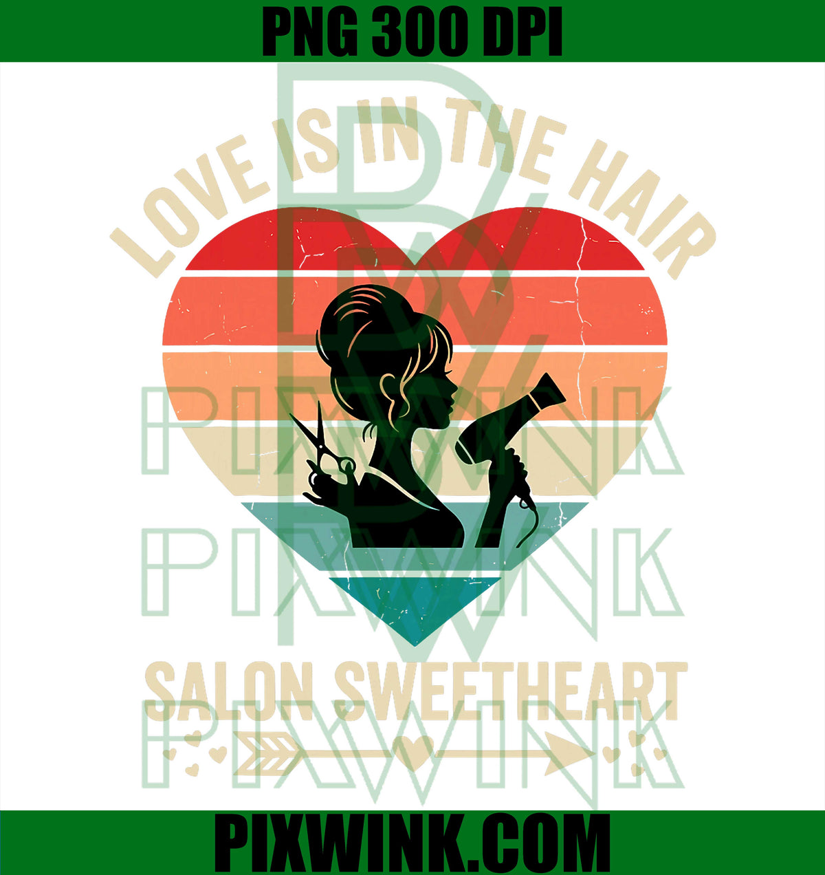 Salon Sweetheart PNG, Romance Love Style Hairdresser Valentine PNG